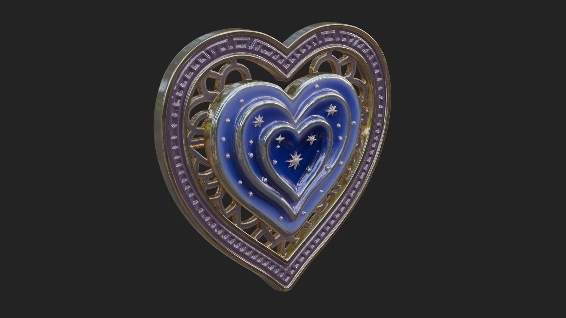 Ornate Framed Heart Plaque Design 308 3D Print Model 3D Model