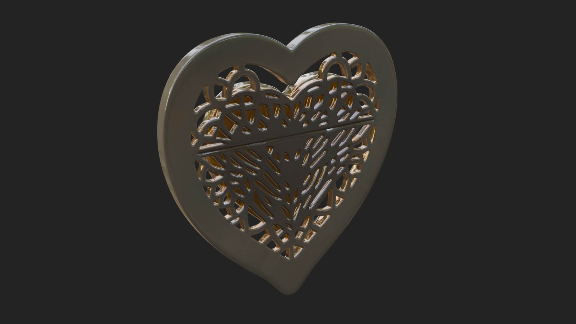 Ornate Framed Heart Plaque Design 308 3D Print Model 3D Model