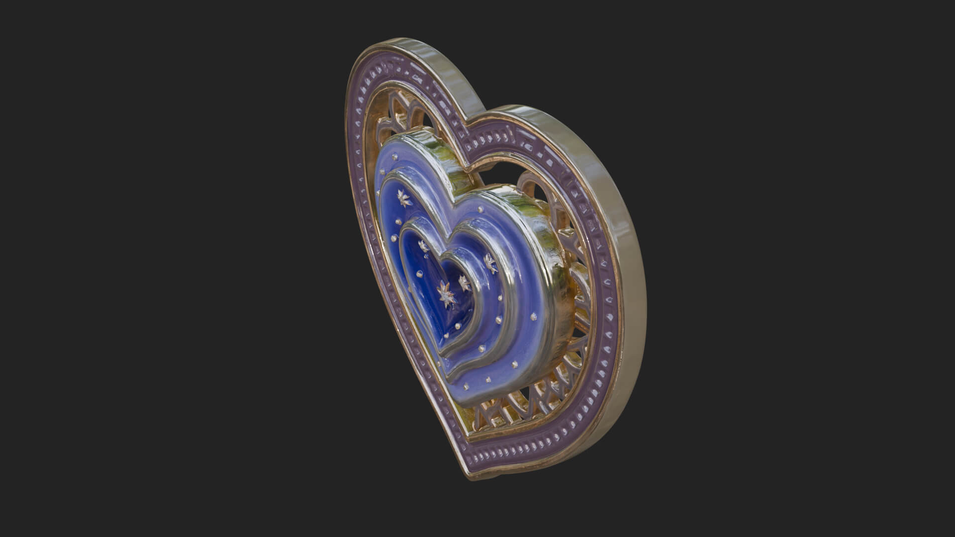 Ornate Framed Heart Plaque Design 308 3D Print Model 3D Model