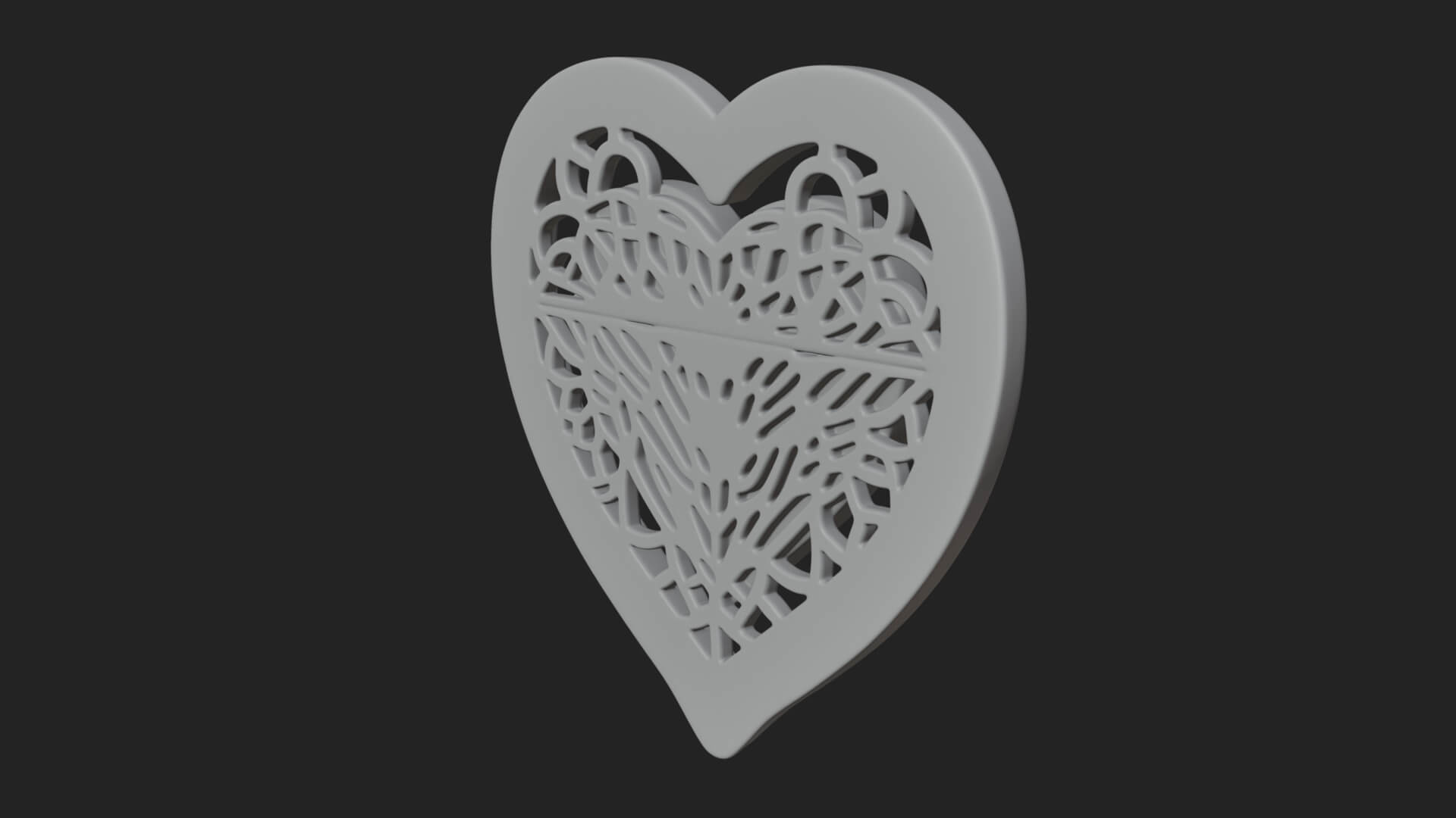 Ornate Framed Heart Plaque Design 308 3D Print Model 3D Model