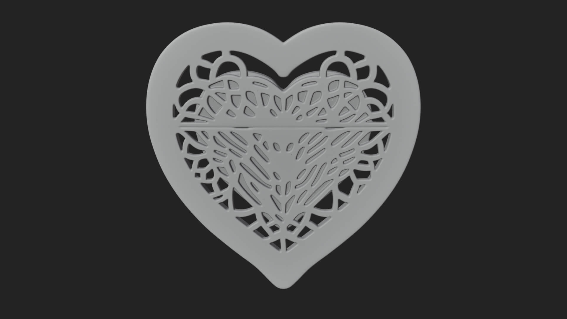 Ornate Framed Heart Plaque Design 308 3D Print Model 3D Model