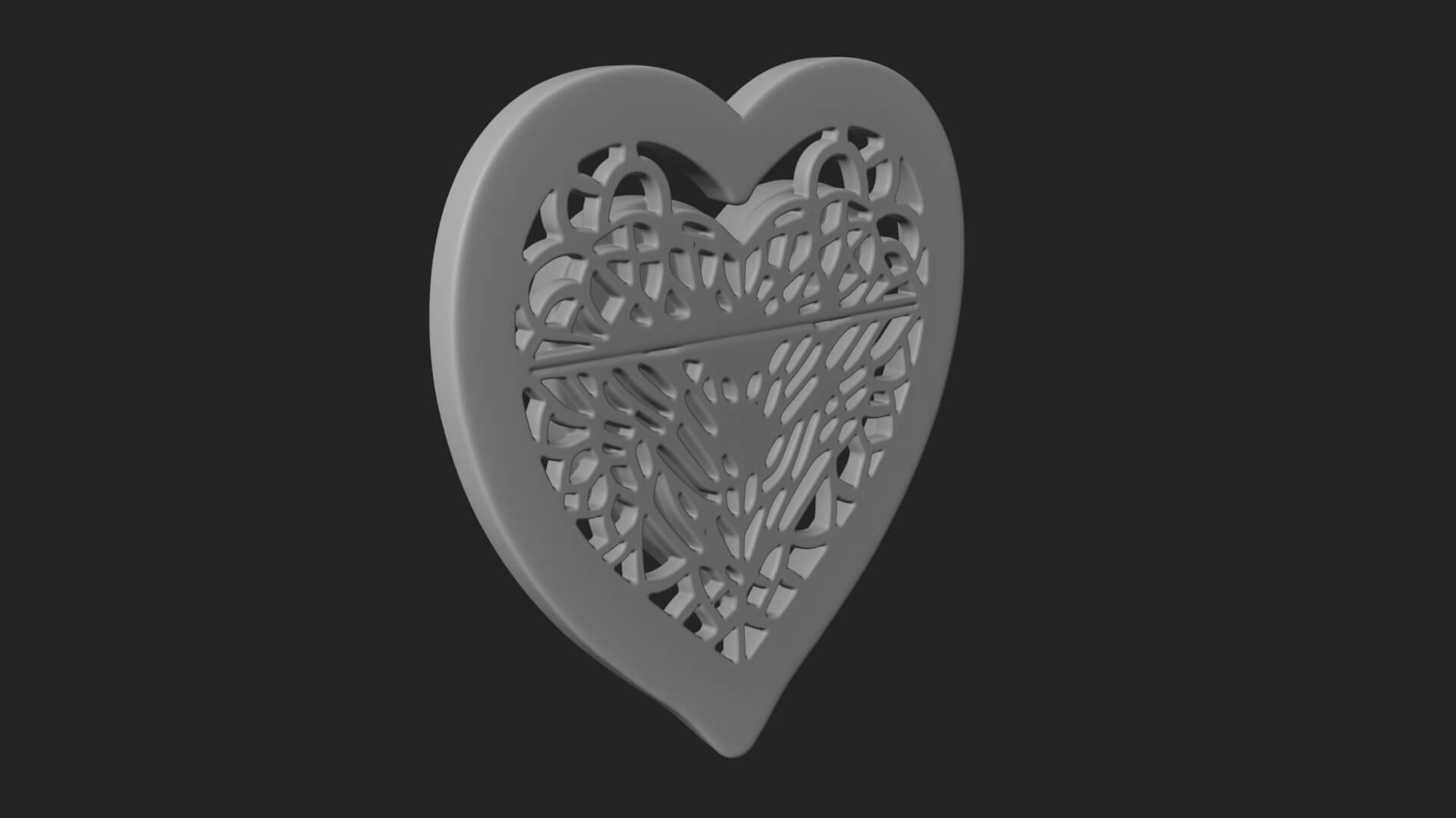 Ornate Framed Heart Plaque Design 308 3D Print Model 3D Model