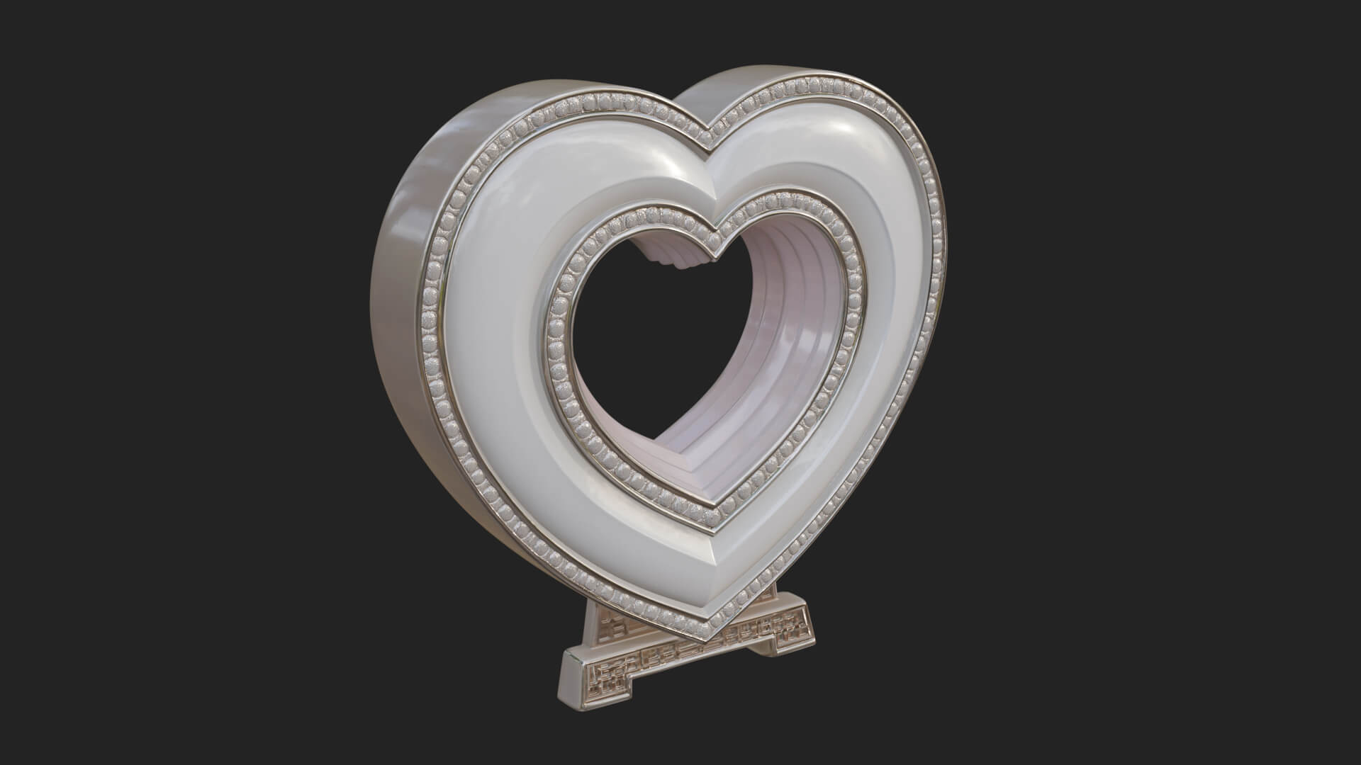 Ornate Framed Heart Plaque Design 309 3D Print Model 3D Model