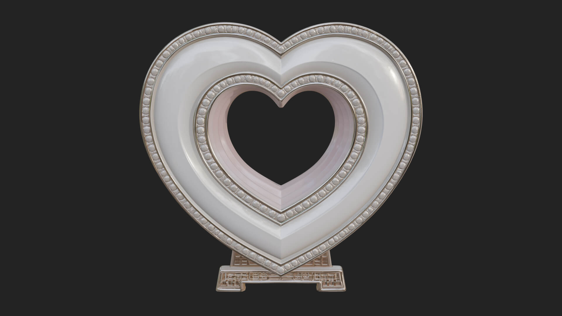 Ornate Framed Heart Plaque Design 309 3D Print Model 3D Model