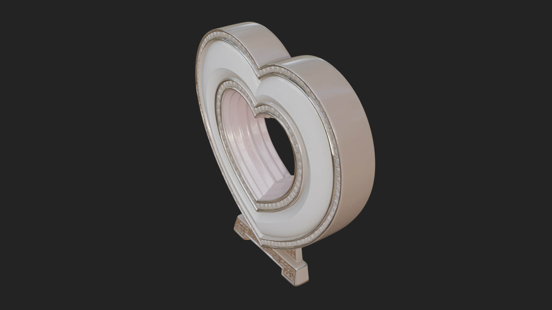 Ornate Framed Heart Plaque Design 309 3D Print Model 3D Model