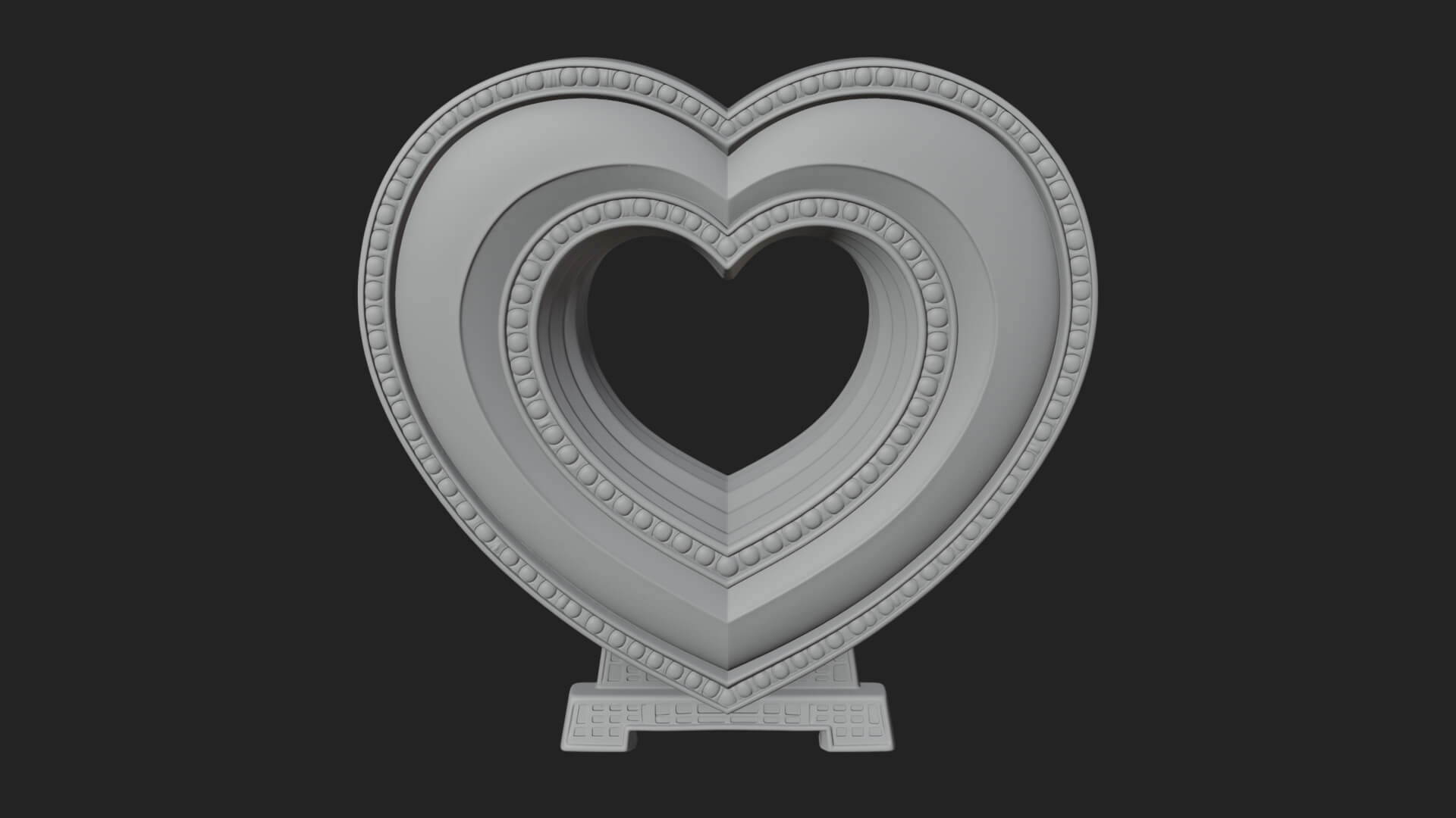 Ornate Framed Heart Plaque Design 309 3D Print Model 3D Model