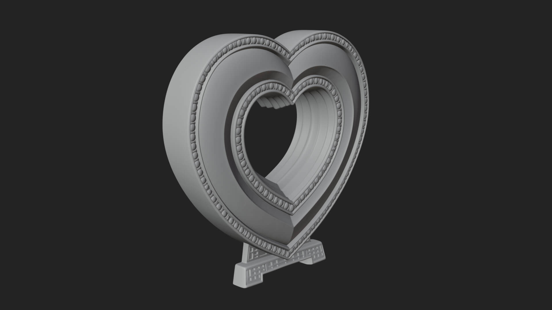 Ornate Framed Heart Plaque Design 309 3D Print Model 3D Model