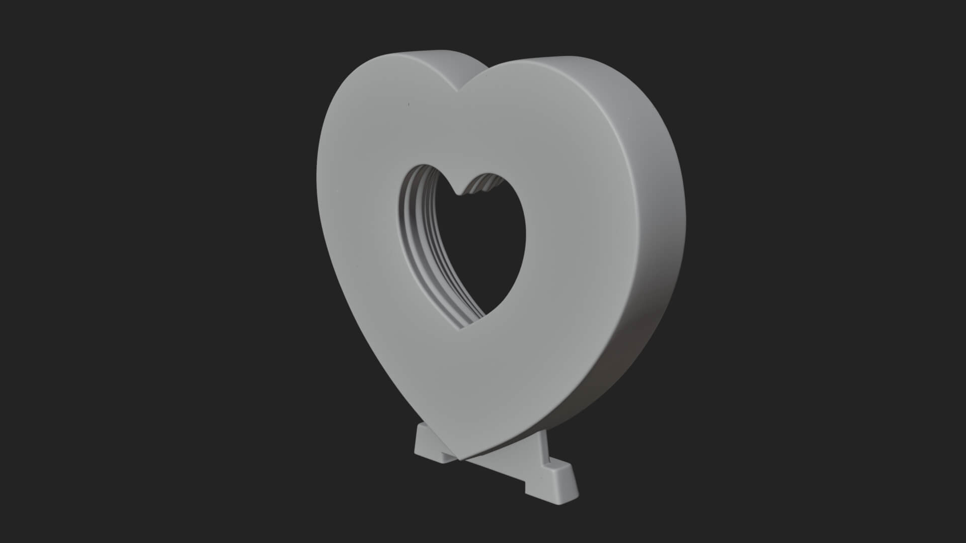 Ornate Framed Heart Plaque Design 309 3D Print Model 3D Model