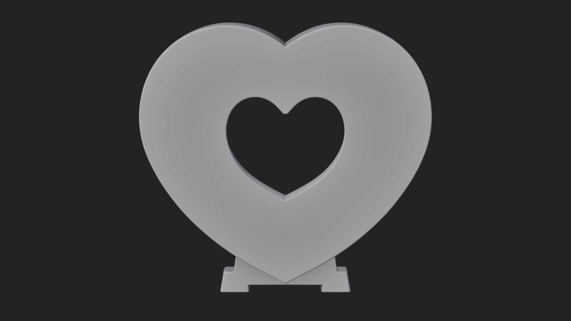 Ornate Framed Heart Plaque Design 309 3D Print Model 3D Model