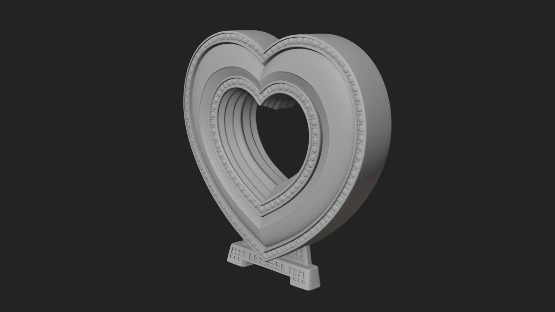 Ornate Framed Heart Plaque Design 309 3D Print Model 3D Model