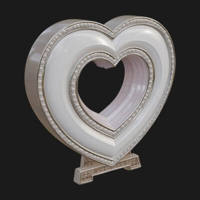 Ornate Framed Heart Plaque Design 309 3D Print Model