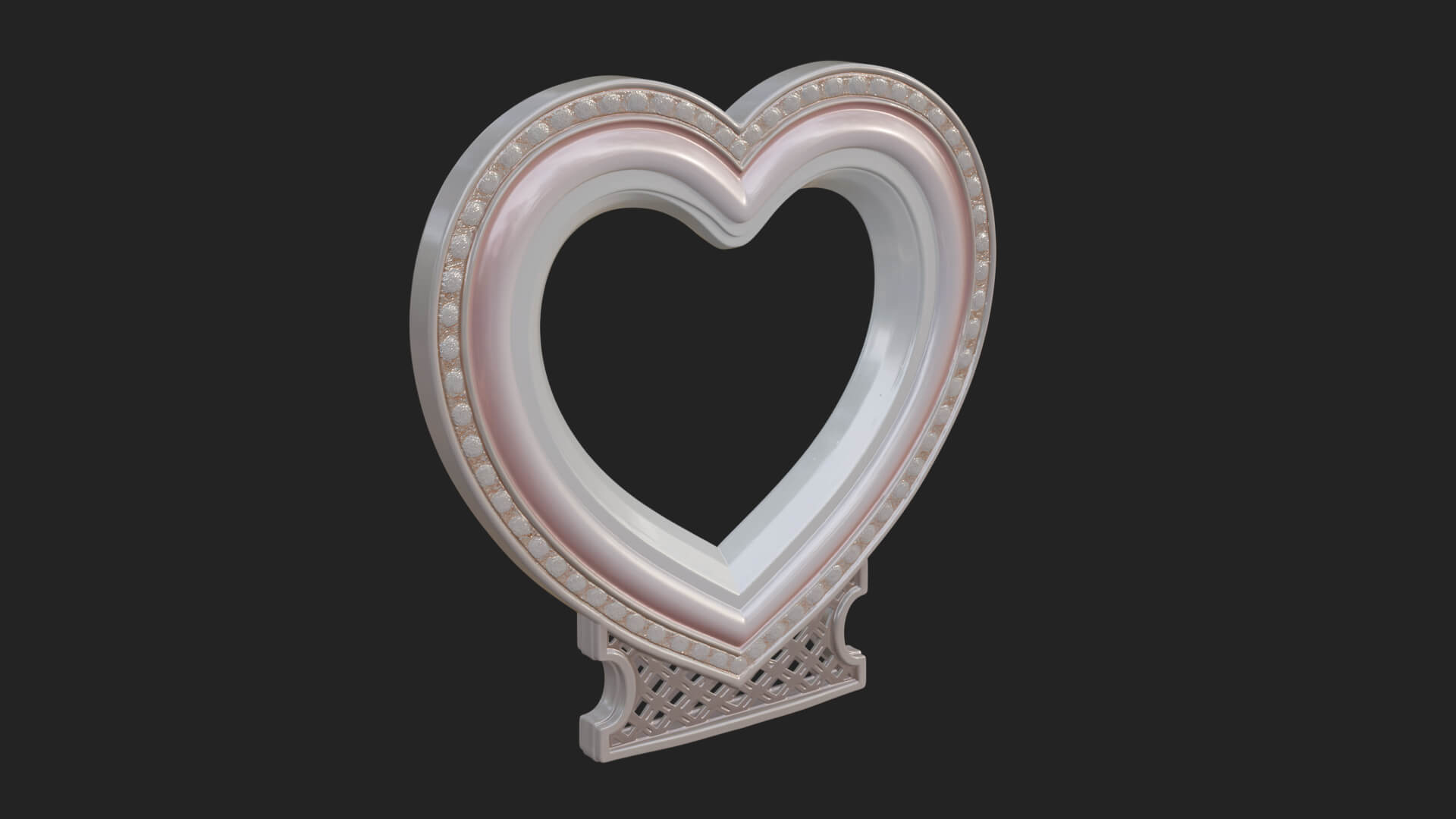 Ornate Framed Heart Plaque Design 310 3D Print Model 3D Model