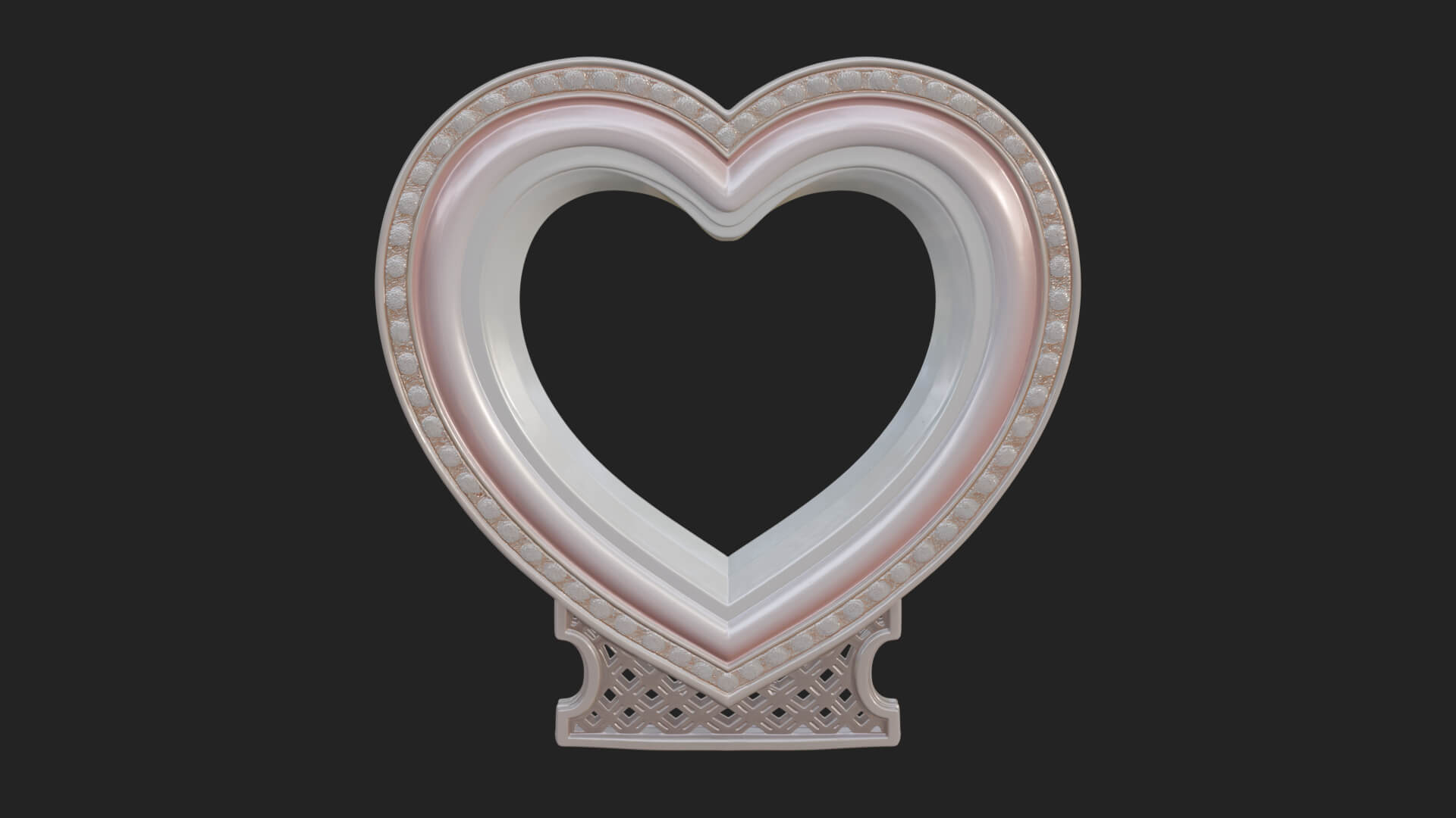 Ornate Framed Heart Plaque Design 310 3D Print Model 3D Model