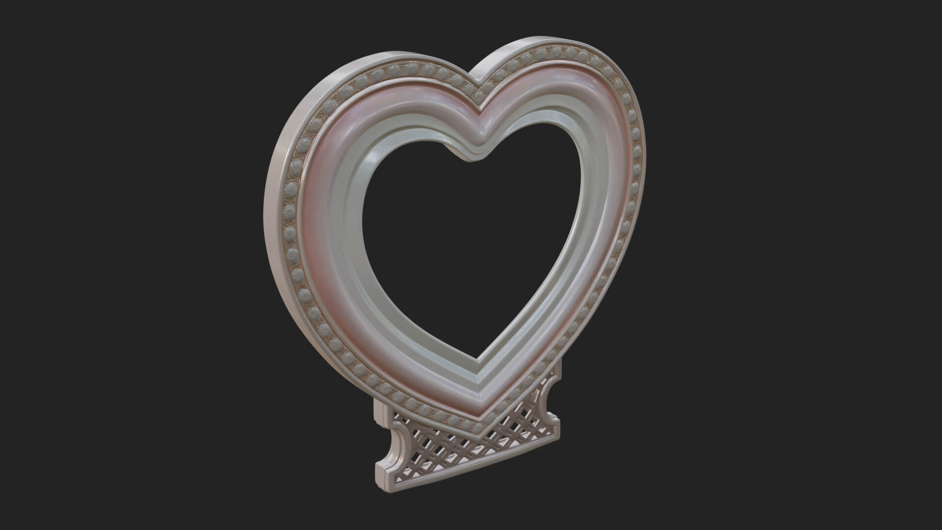 Ornate Framed Heart Plaque Design 310 3D Print Model 3D Model