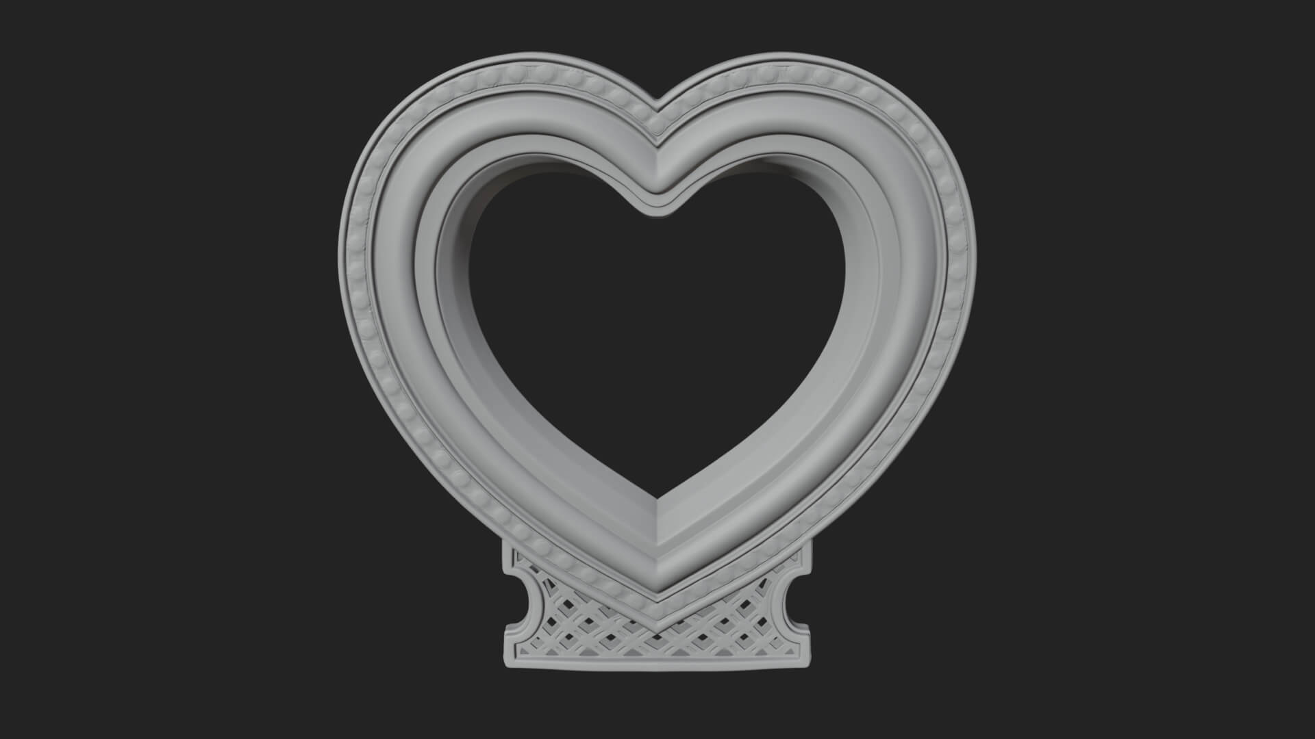 Ornate Framed Heart Plaque Design 310 3D Print Model 3D Model