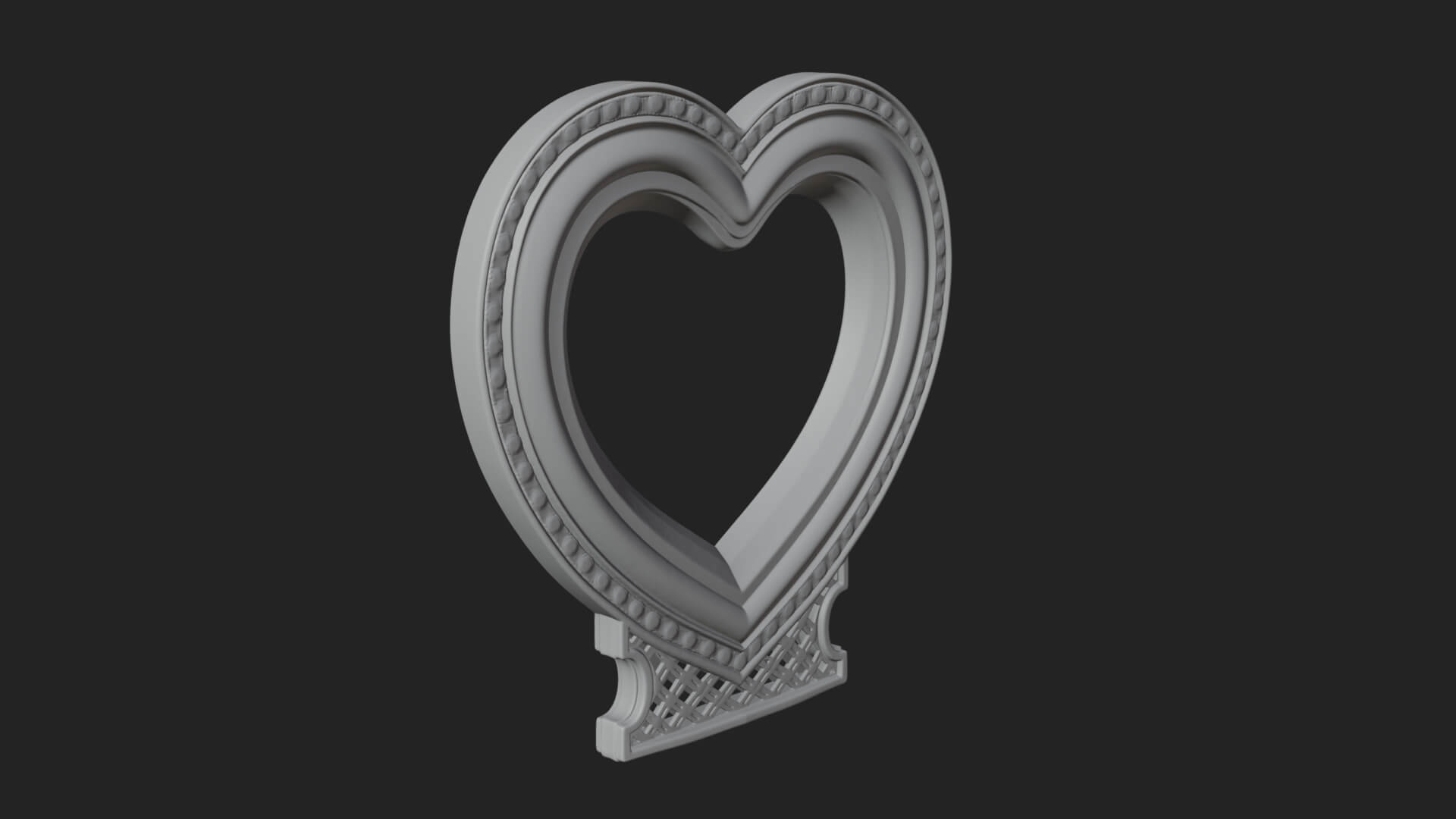 Ornate Framed Heart Plaque Design 310 3D Print Model 3D Model