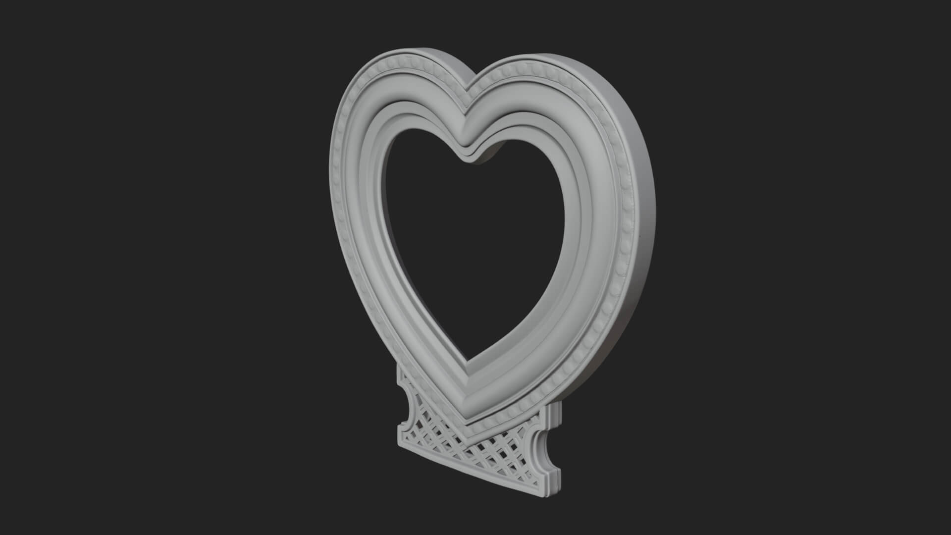 Ornate Framed Heart Plaque Design 310 3D Print Model 3D Model