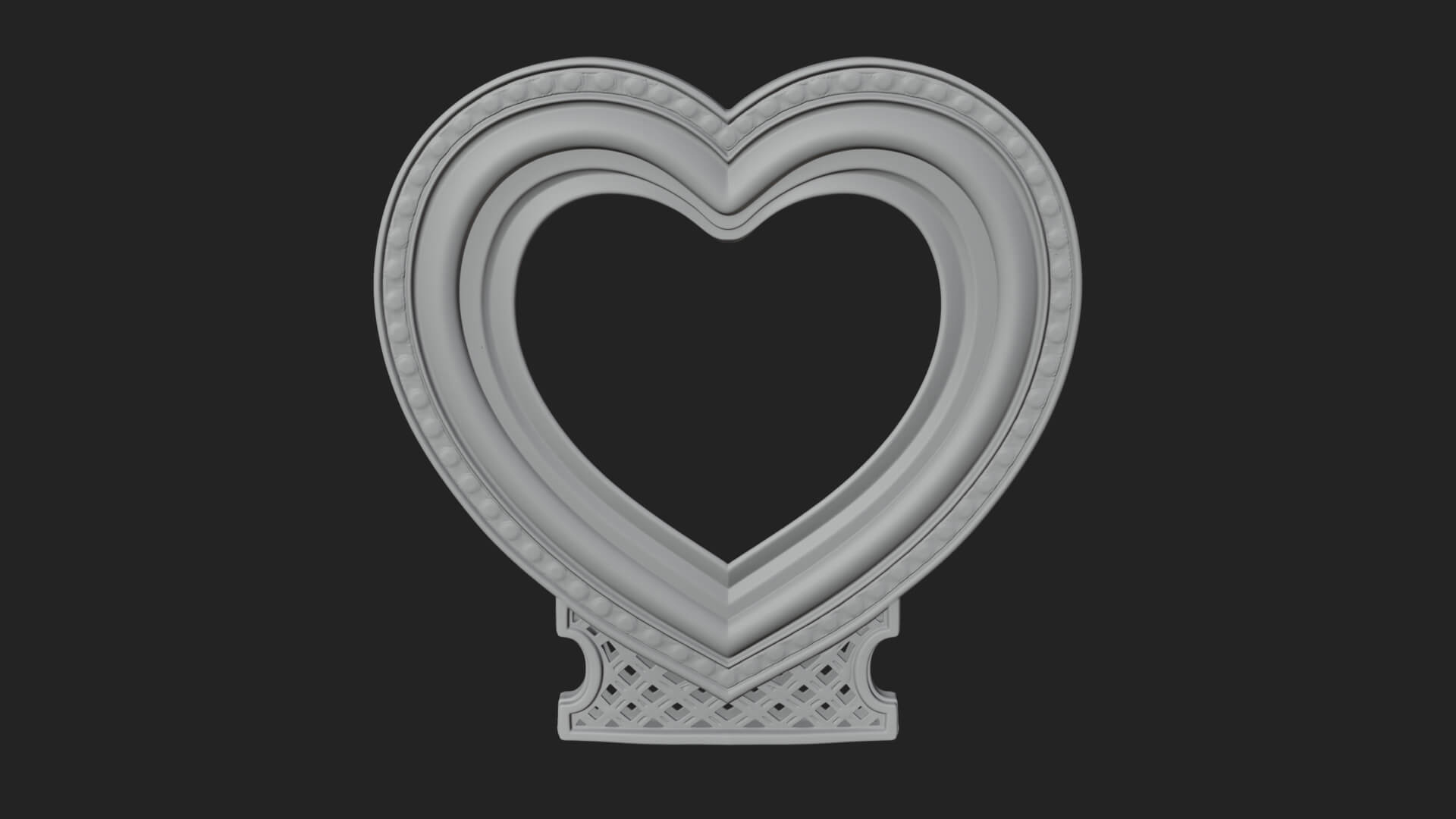 Ornate Framed Heart Plaque Design 310 3D Print Model 3D Model