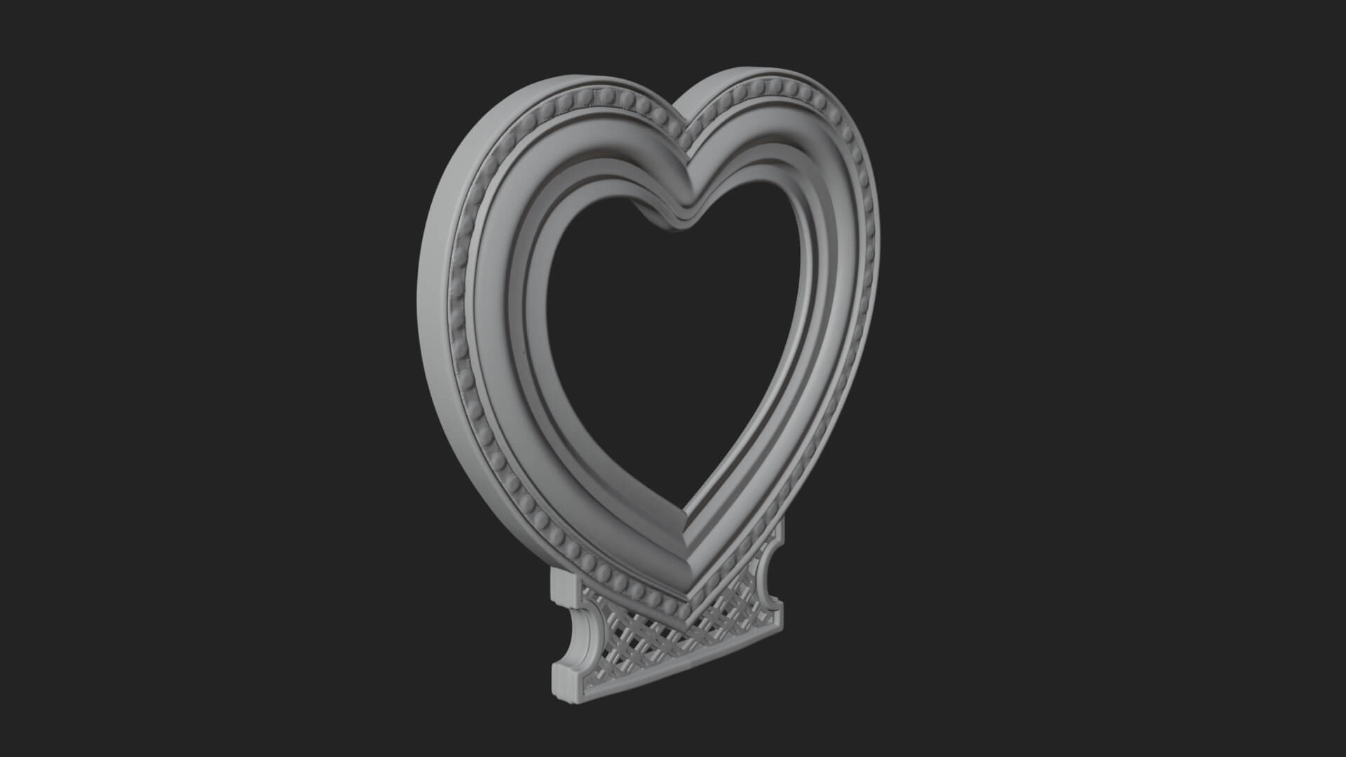 Ornate Framed Heart Plaque Design 310 3D Print Model 3D Model