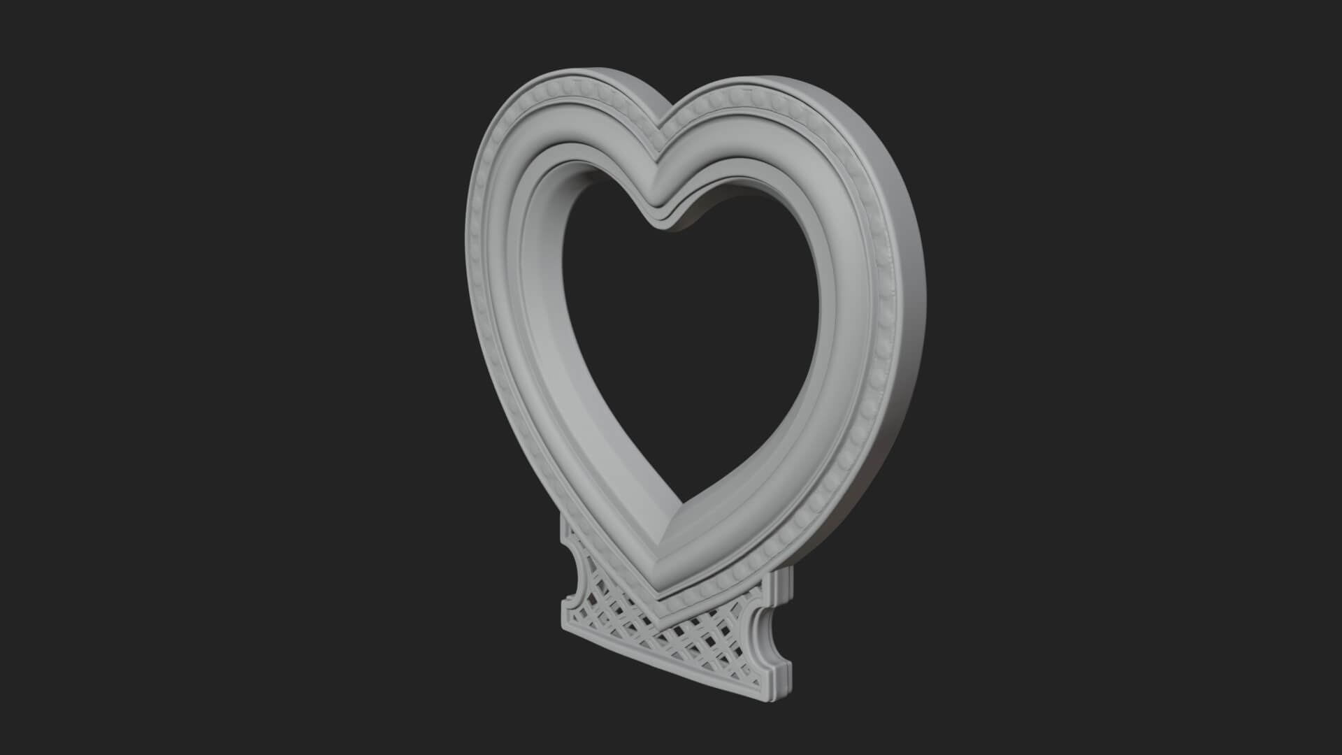 Ornate Framed Heart Plaque Design 310 3D Print Model 3D Model