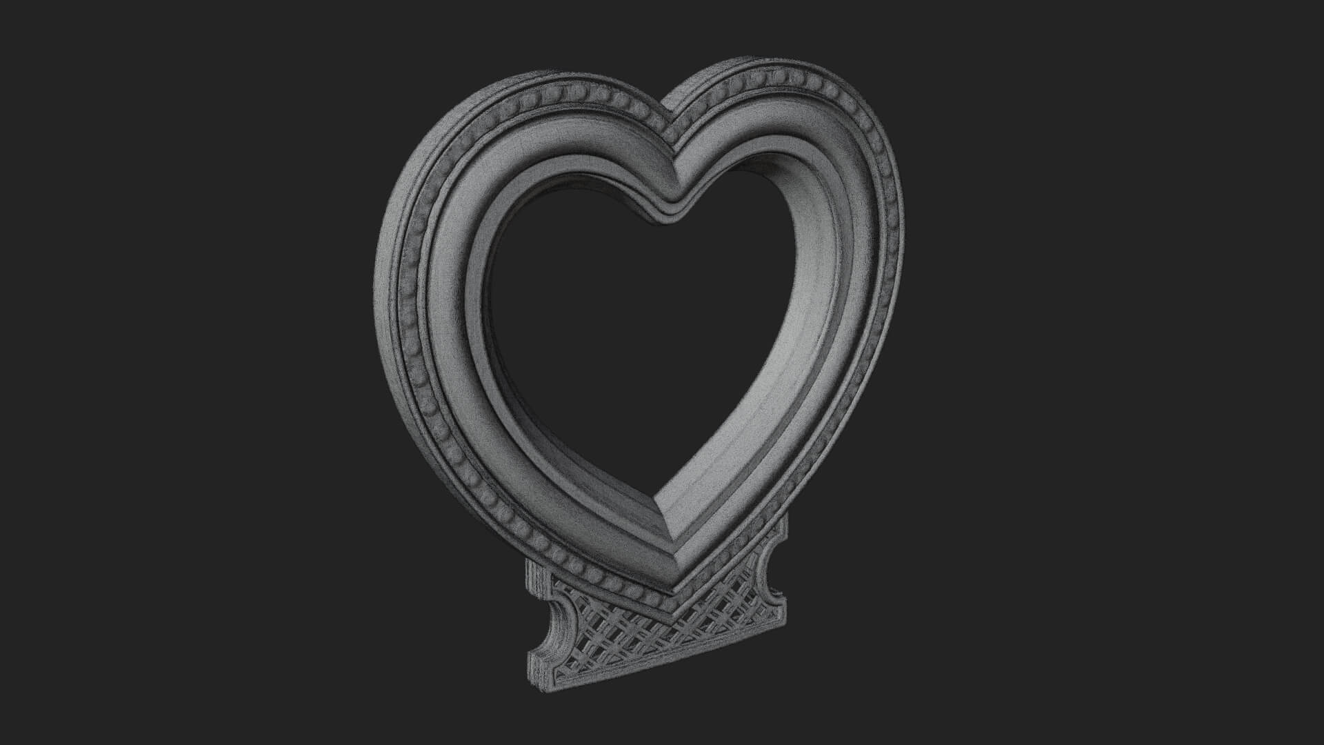 Ornate Framed Heart Plaque Design 310 3D Print Model 3D Model