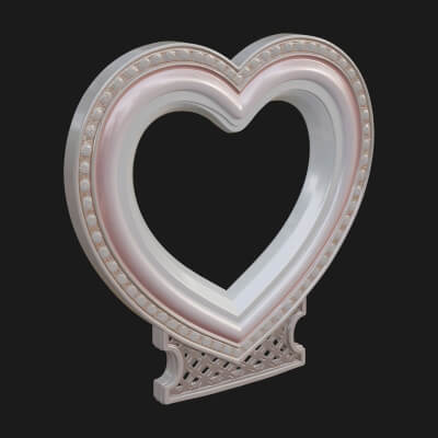 Ornate Framed Heart Plaque Design 310 3D Print Model