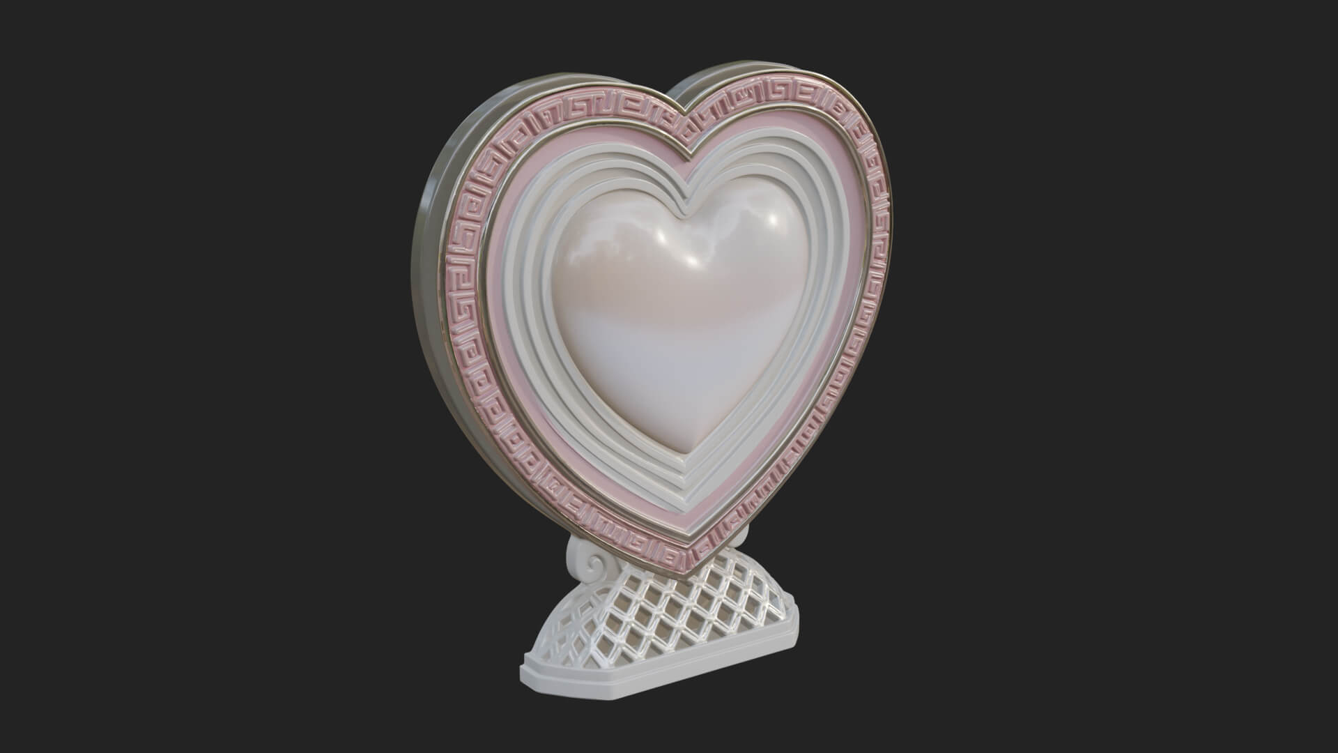 Ornate Framed Heart Plaque Design 311 3D Print Model 3D Model
