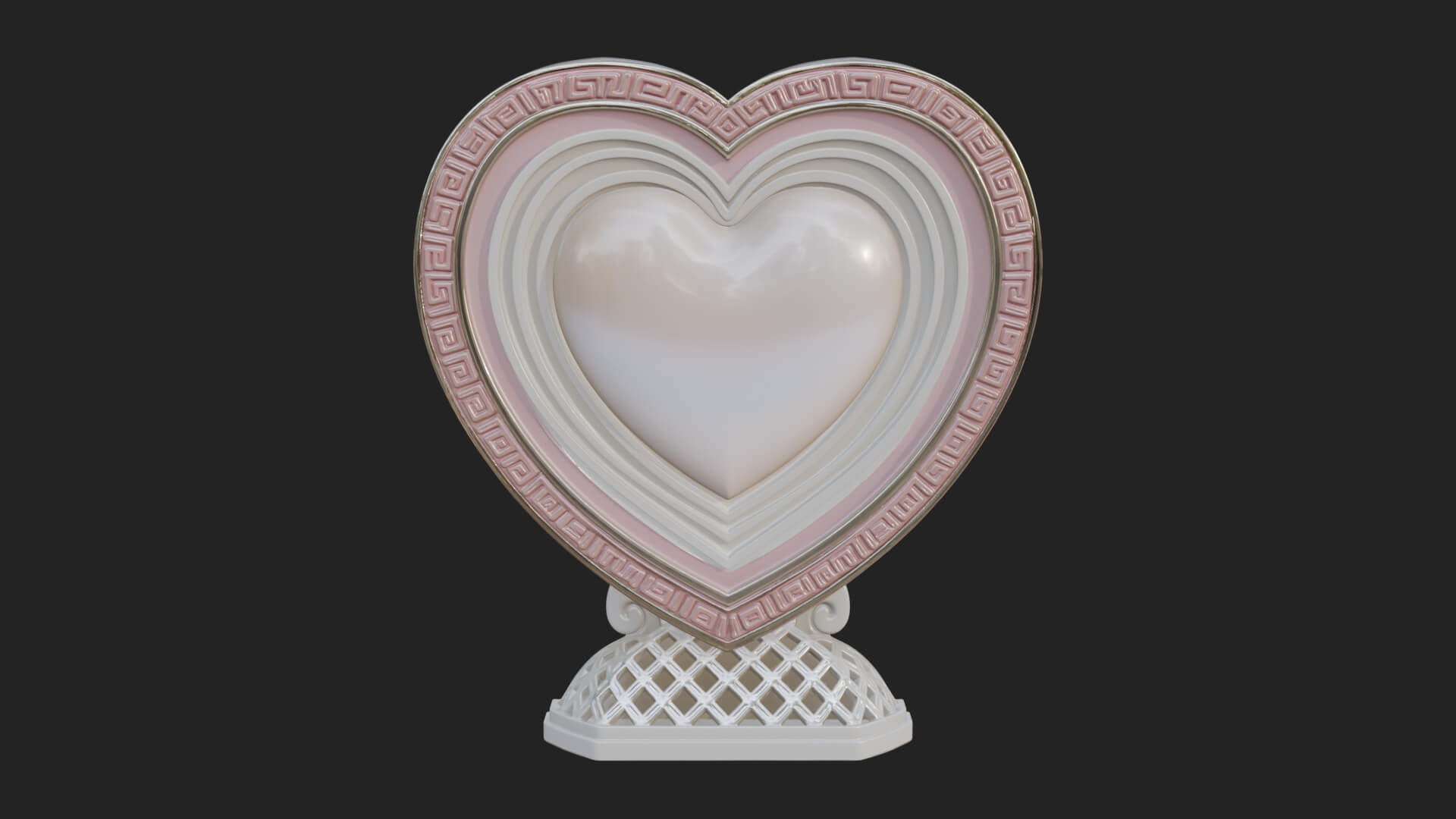Ornate Framed Heart Plaque Design 311 3D Print Model 3D Model
