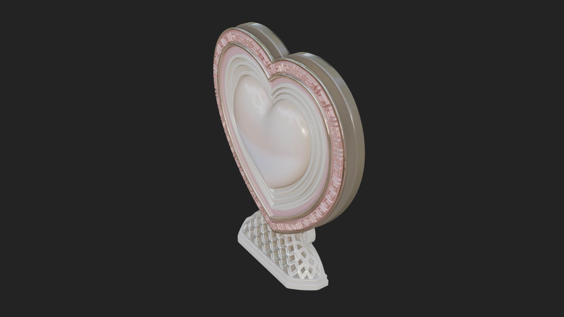 Ornate Framed Heart Plaque Design 311 3D Print Model 3D Model