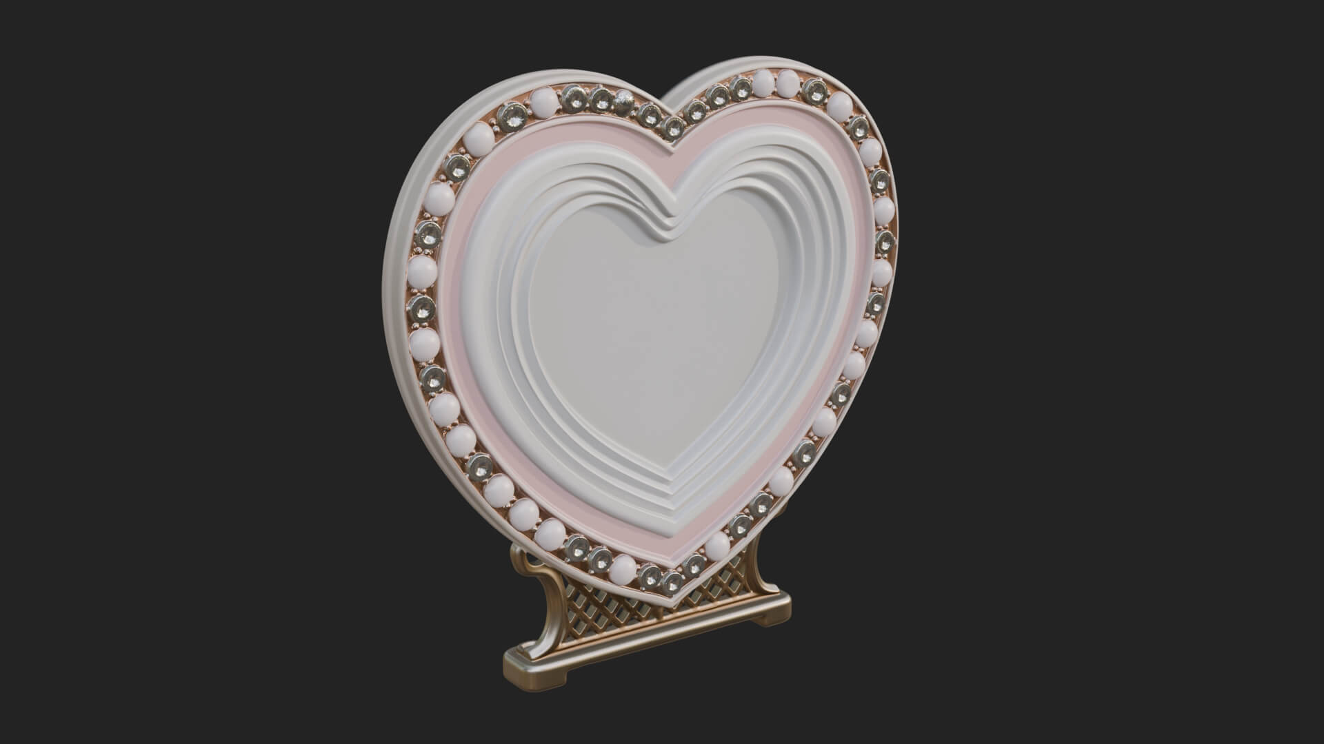 Ornate Framed Heart Plaque Design 312 3D Print Model 3D Model