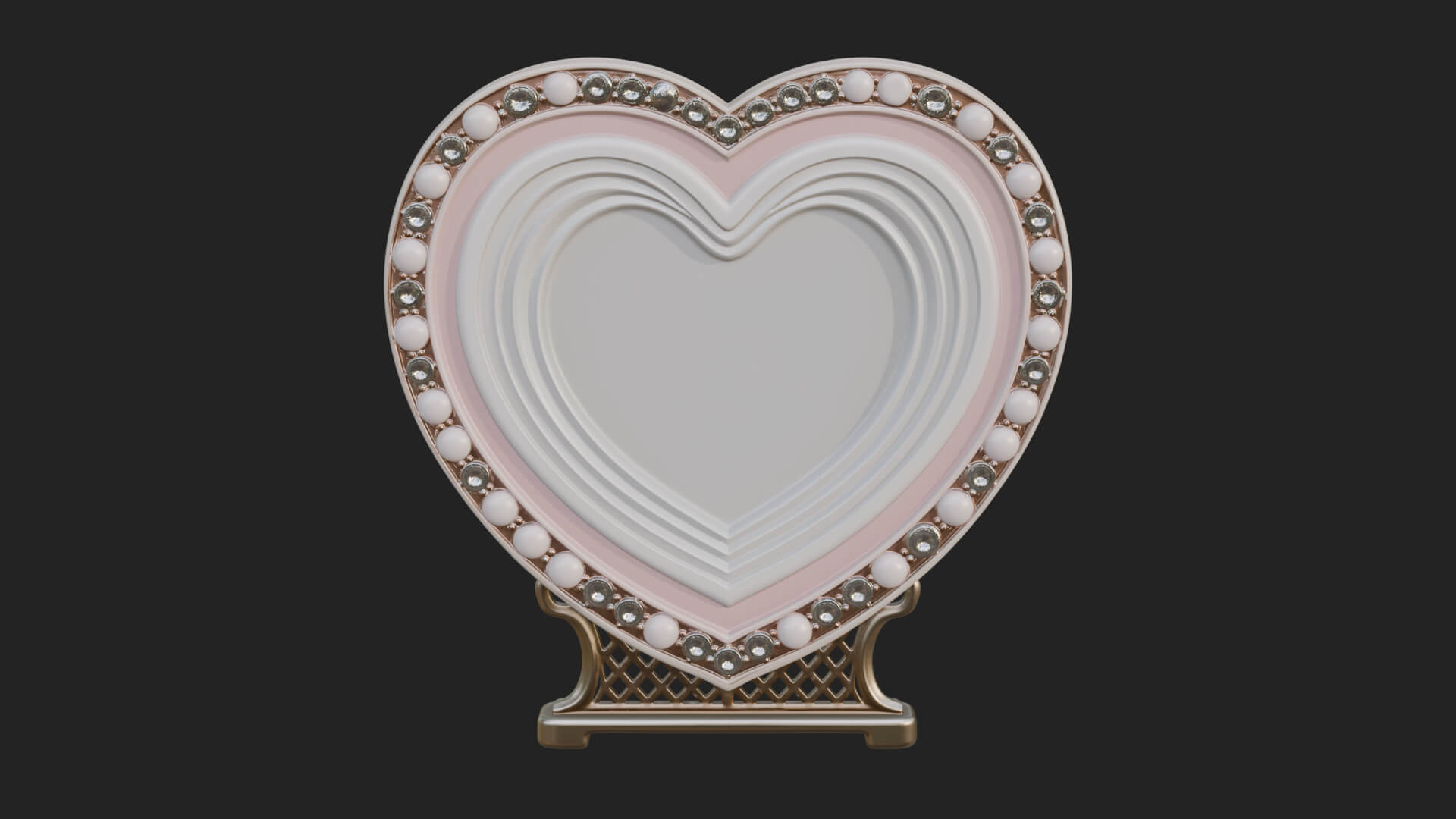Ornate Framed Heart Plaque Design 312 3D Print Model 3D Model