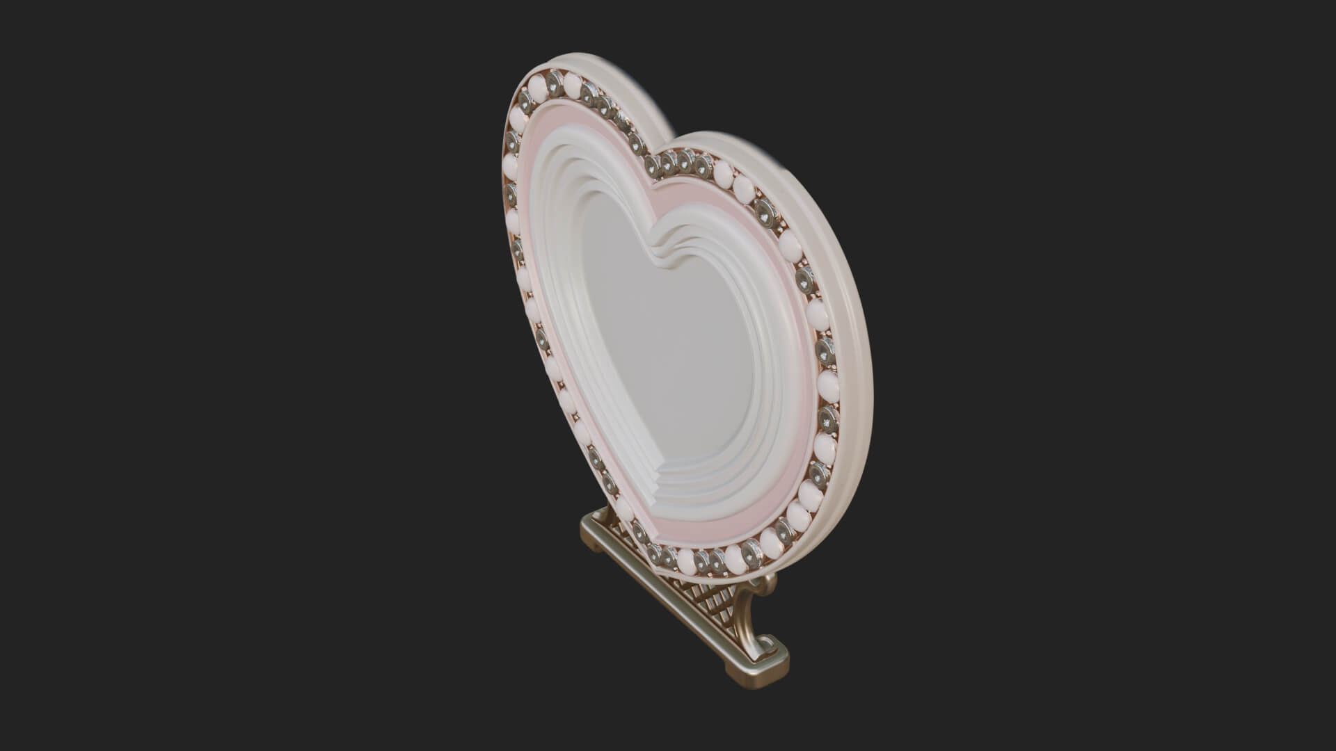 Ornate Framed Heart Plaque Design 312 3D Print Model 3D Model