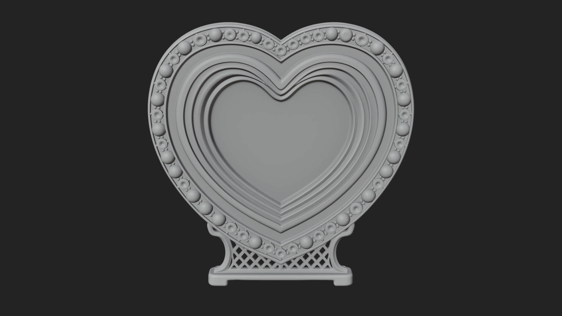 Ornate Framed Heart Plaque Design 312 3D Print Model 3D Model