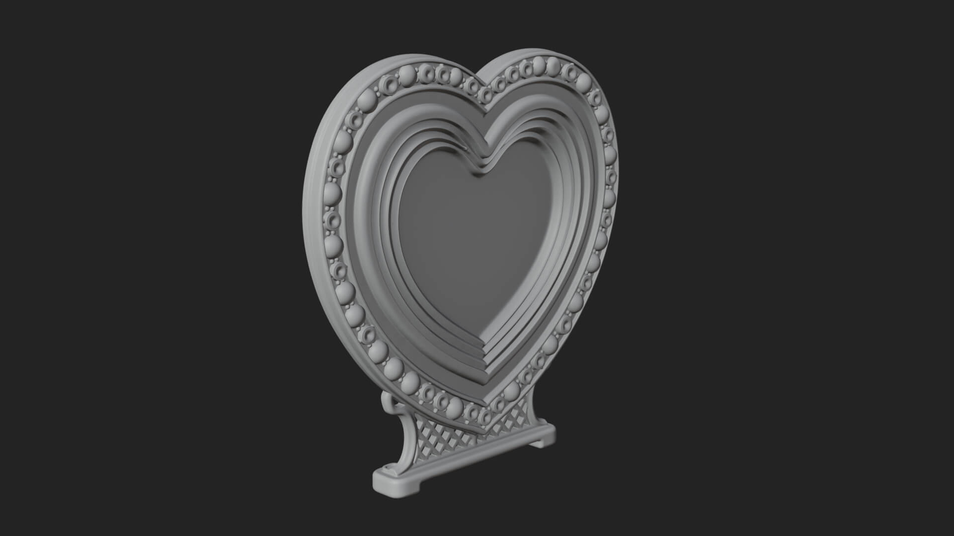 Ornate Framed Heart Plaque Design 312 3D Print Model 3D Model