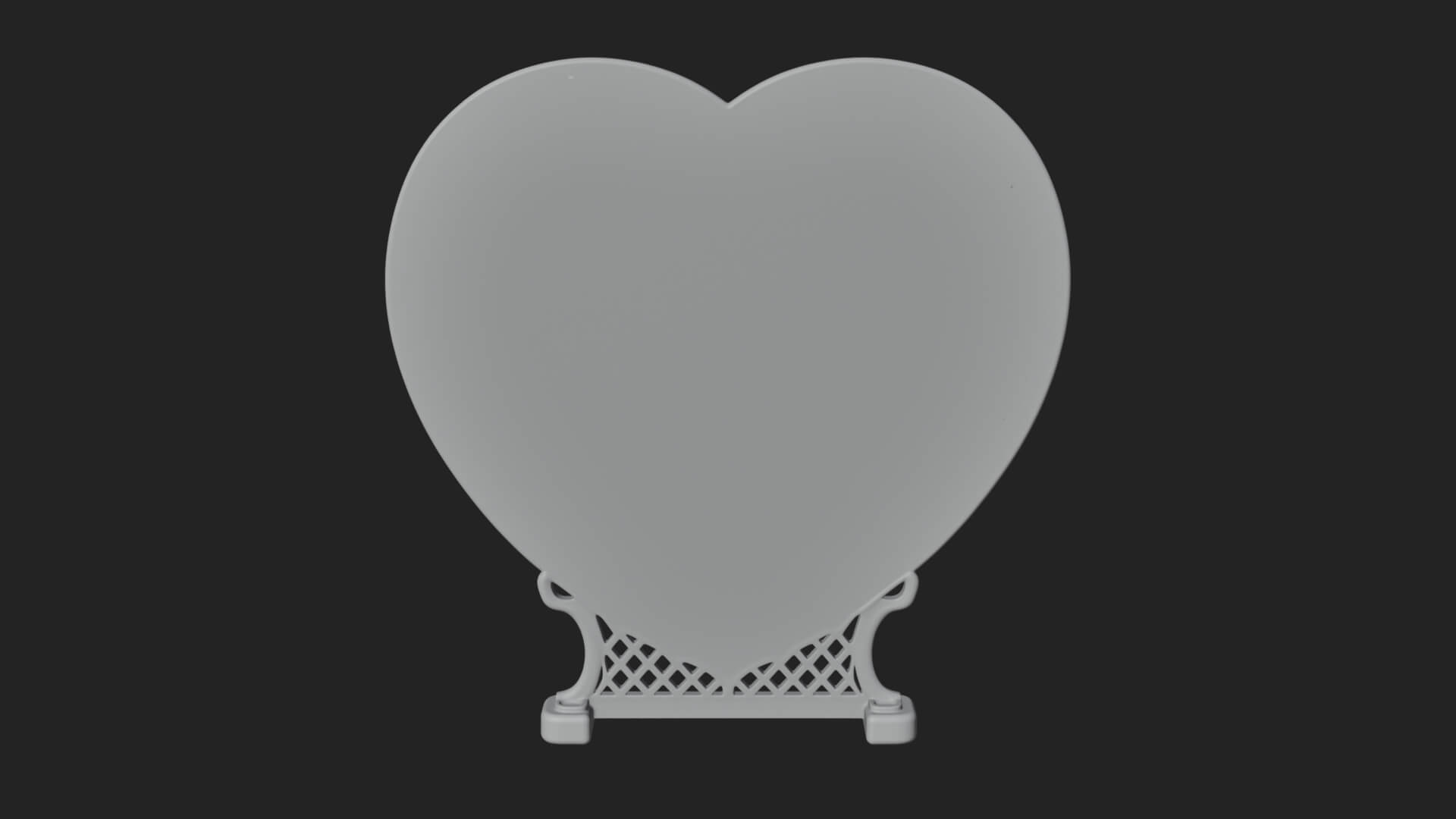 Ornate Framed Heart Plaque Design 312 3D Print Model 3D Model