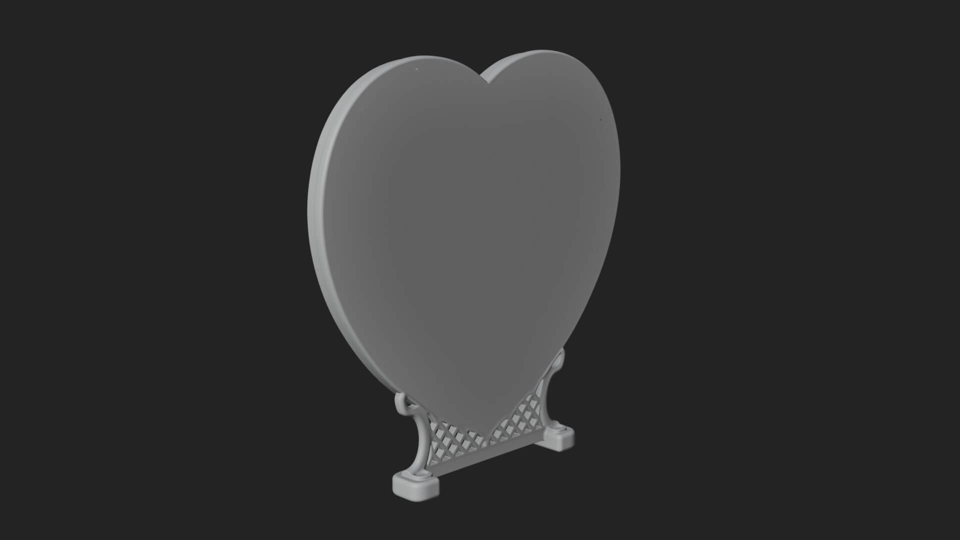 Ornate Framed Heart Plaque Design 312 3D Print Model 3D Model