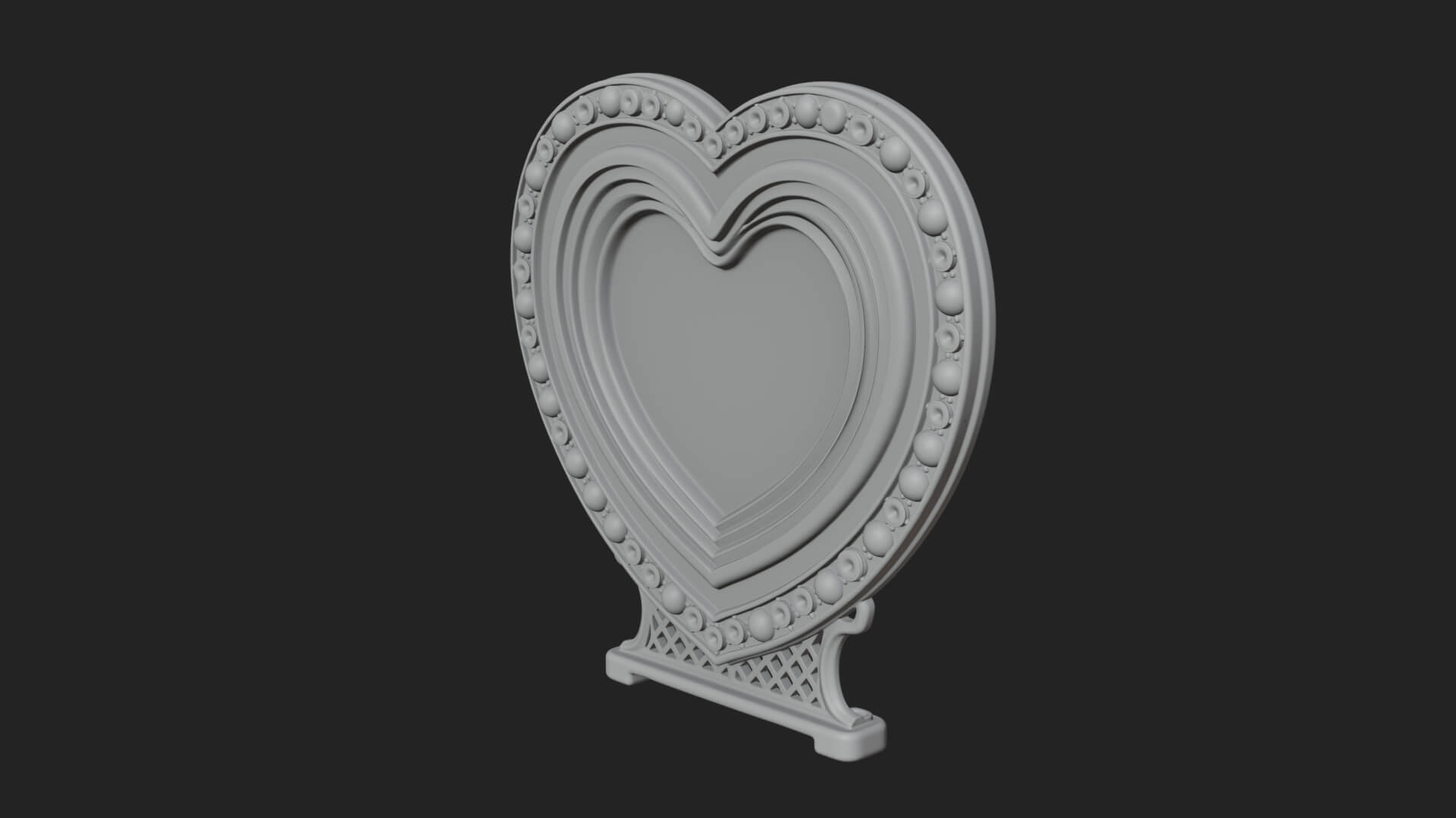 Ornate Framed Heart Plaque Design 312 3D Print Model 3D Model