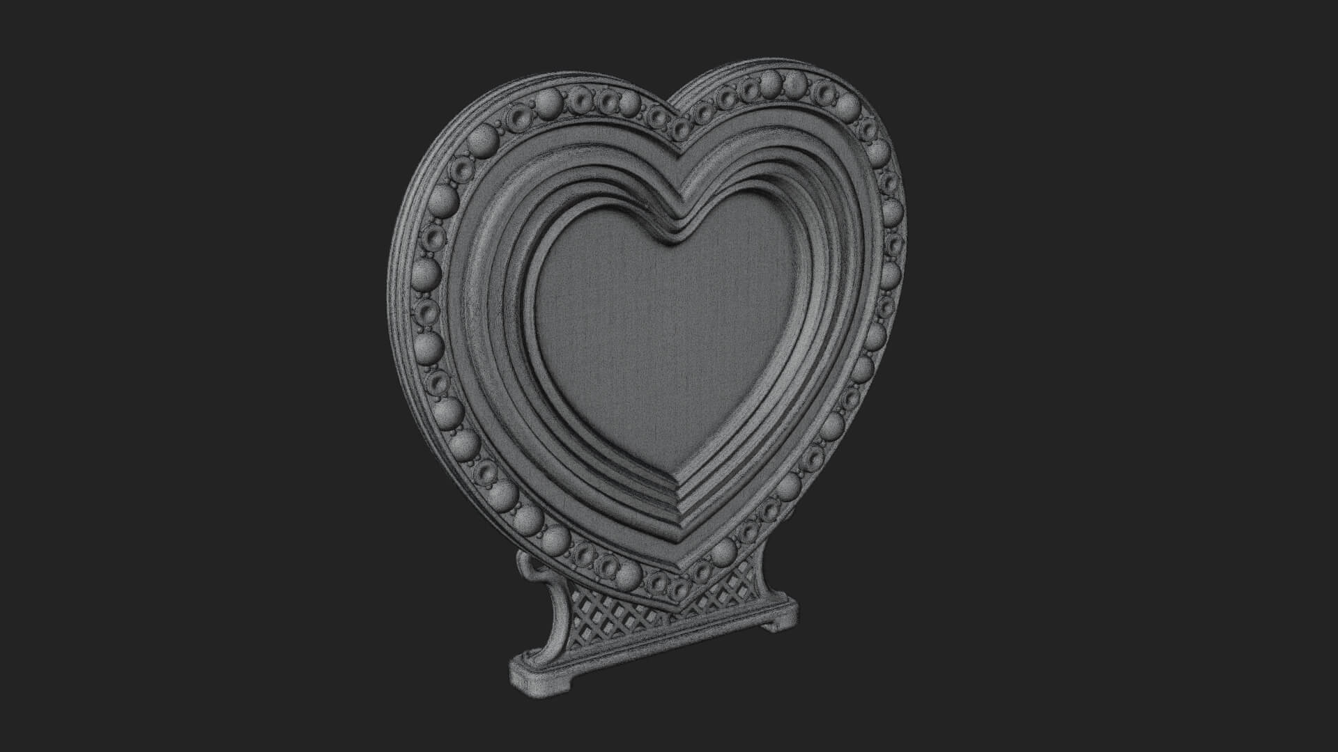 Ornate Framed Heart Plaque Design 312 3D Print Model 3D Model