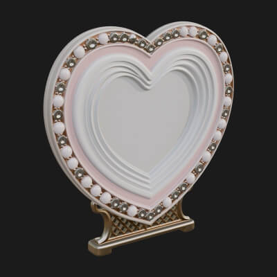 Ornate Framed Heart Plaque Design 312 3D Print Model
