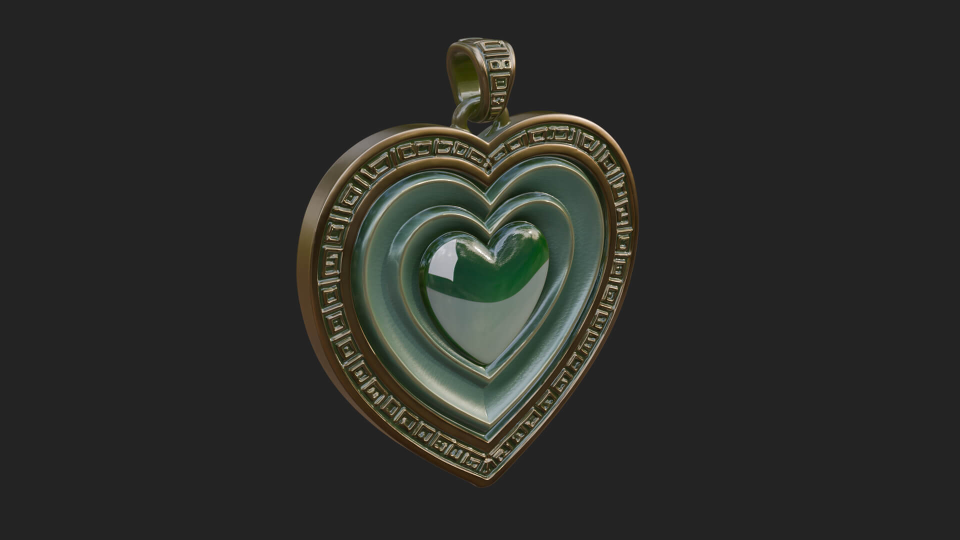 Ornate Framed Heart Plaque Design 313 3D Print Model 3D Model