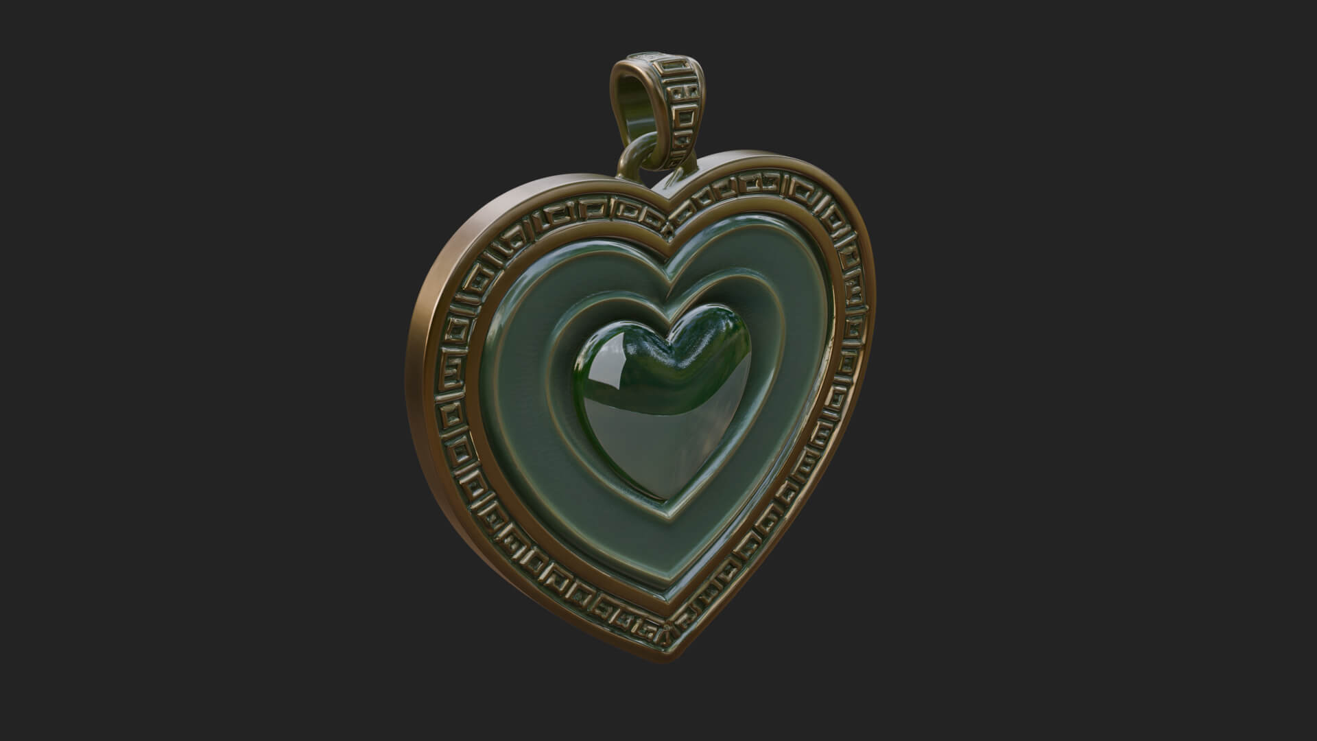 Ornate Framed Heart Plaque Design 313 3D Print Model 3D Model
