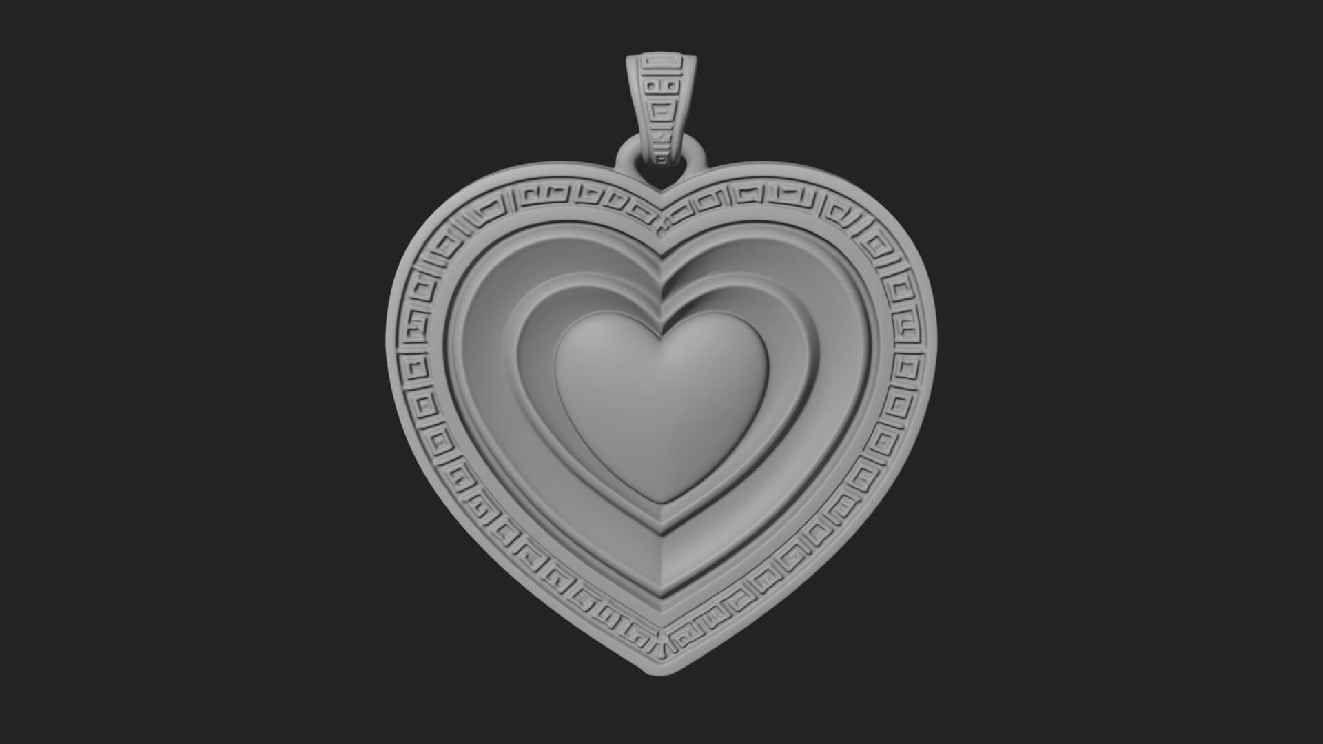 Ornate Framed Heart Plaque Design 313 3D Print Model 3D Model