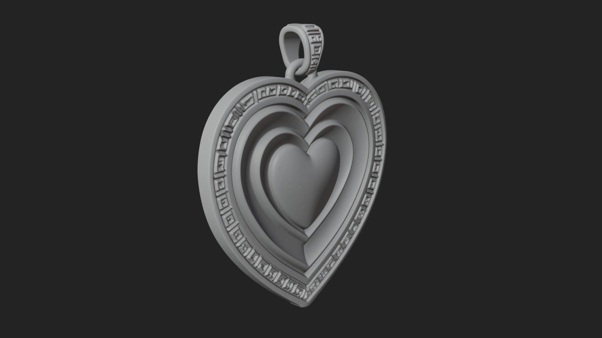 Ornate Framed Heart Plaque Design 313 3D Print Model 3D Model