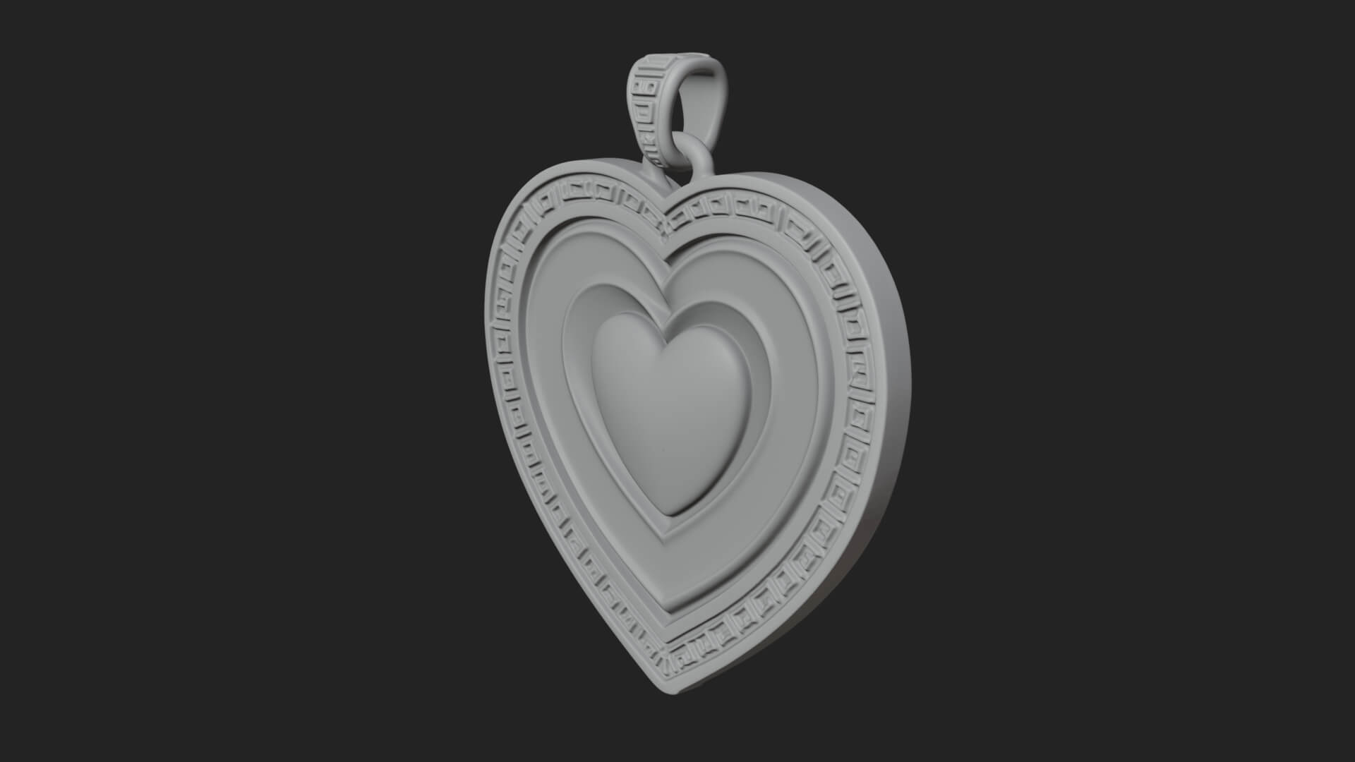 Ornate Framed Heart Plaque Design 313 3D Print Model 3D Model