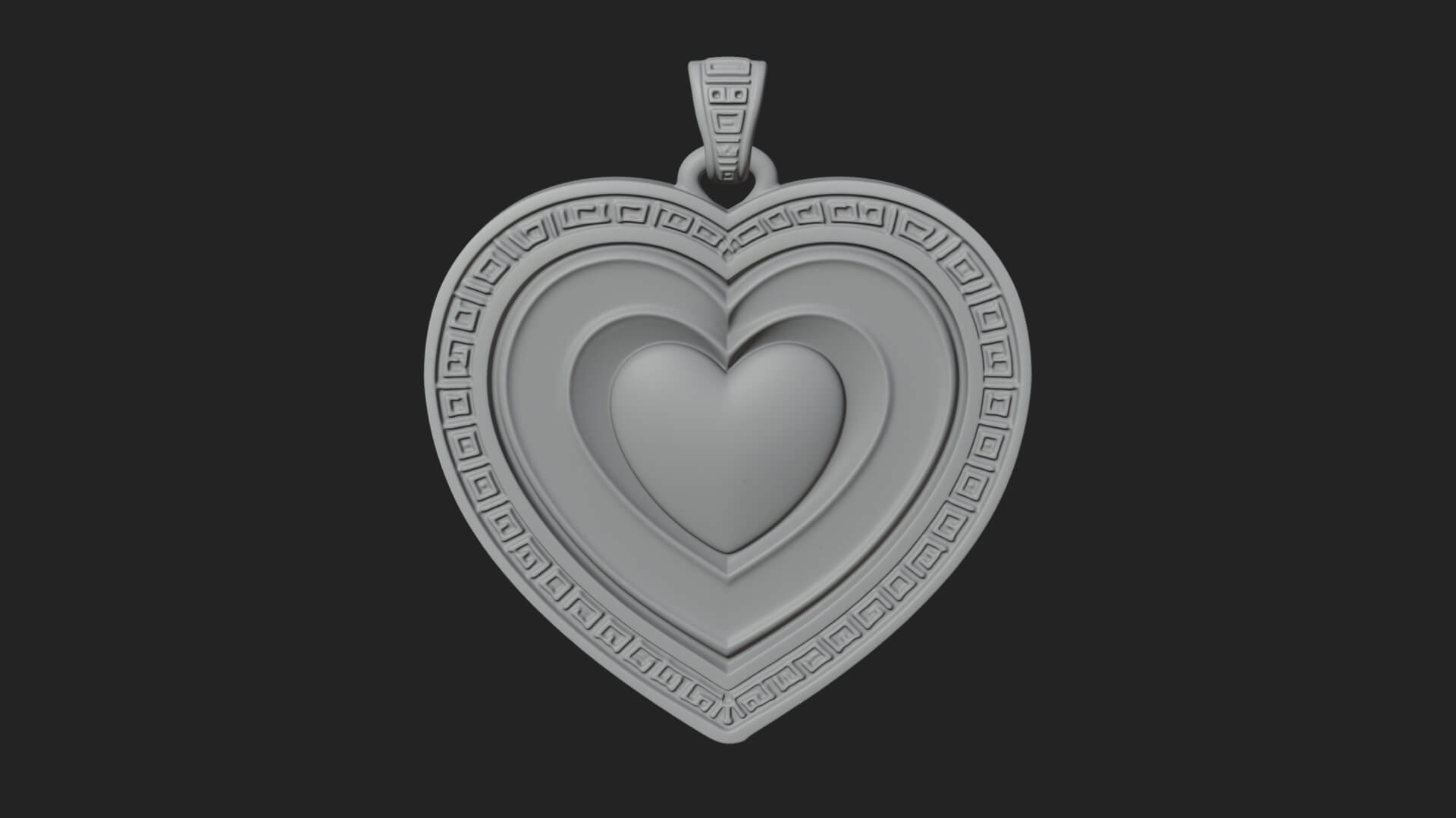 Ornate Framed Heart Plaque Design 313 3D Print Model 3D Model
