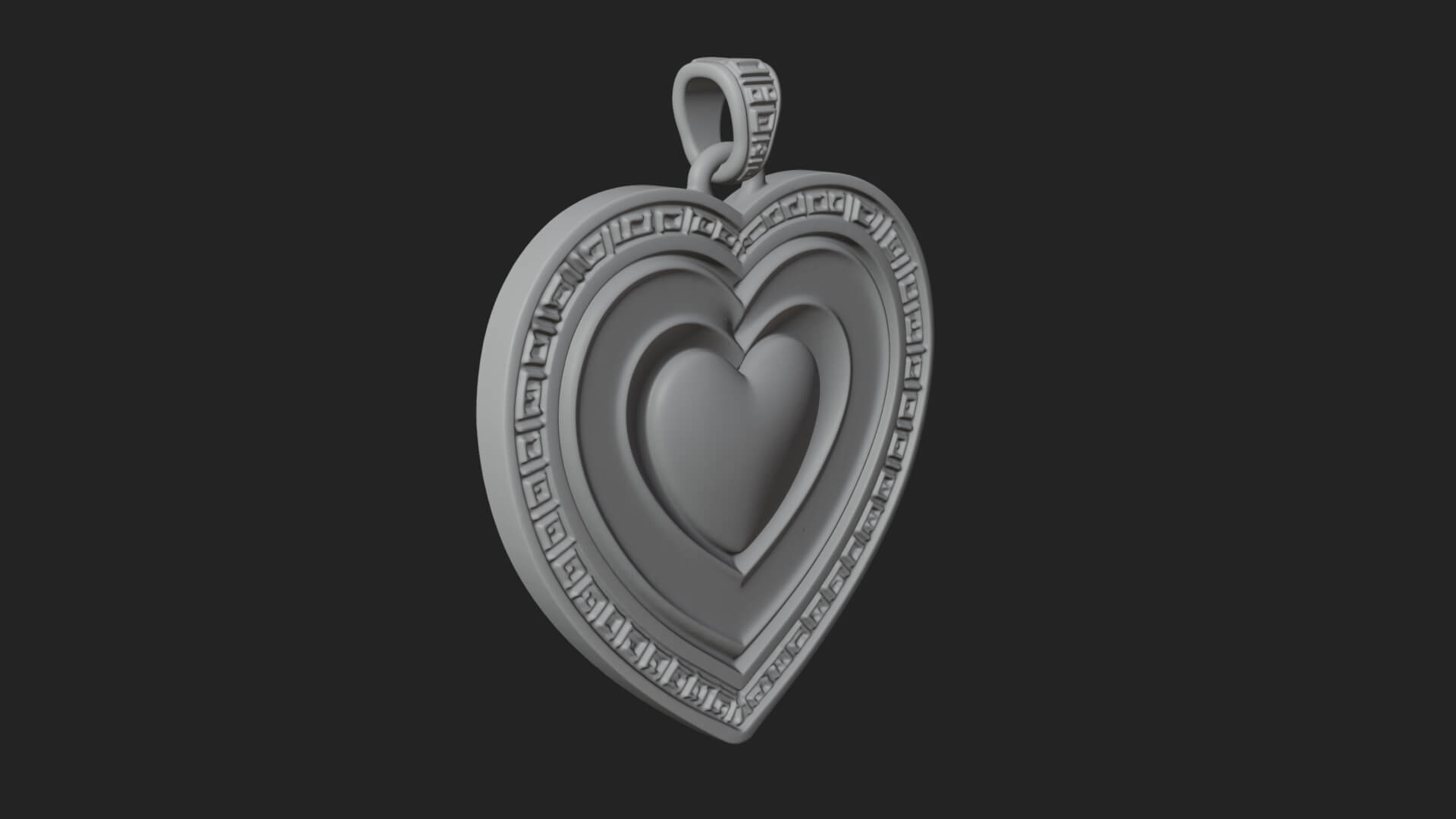 Ornate Framed Heart Plaque Design 313 3D Print Model 3D Model