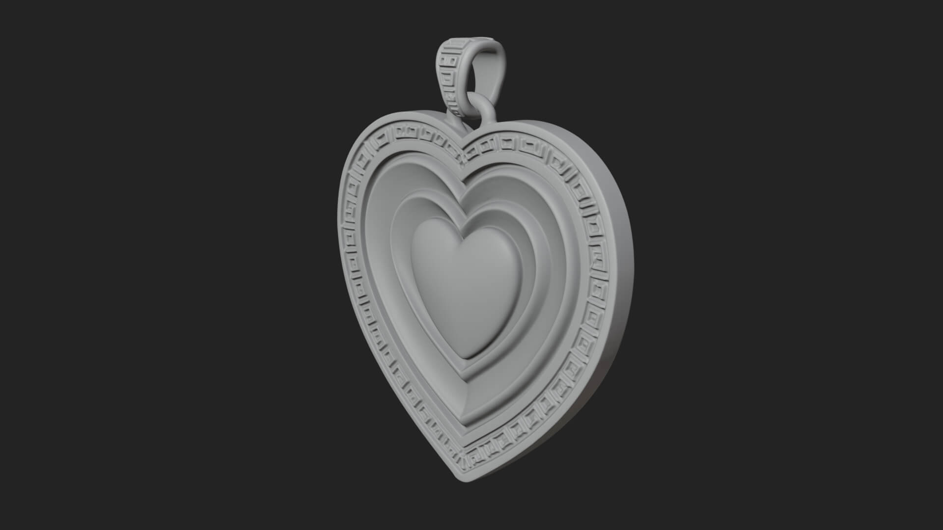 Ornate Framed Heart Plaque Design 313 3D Print Model 3D Model