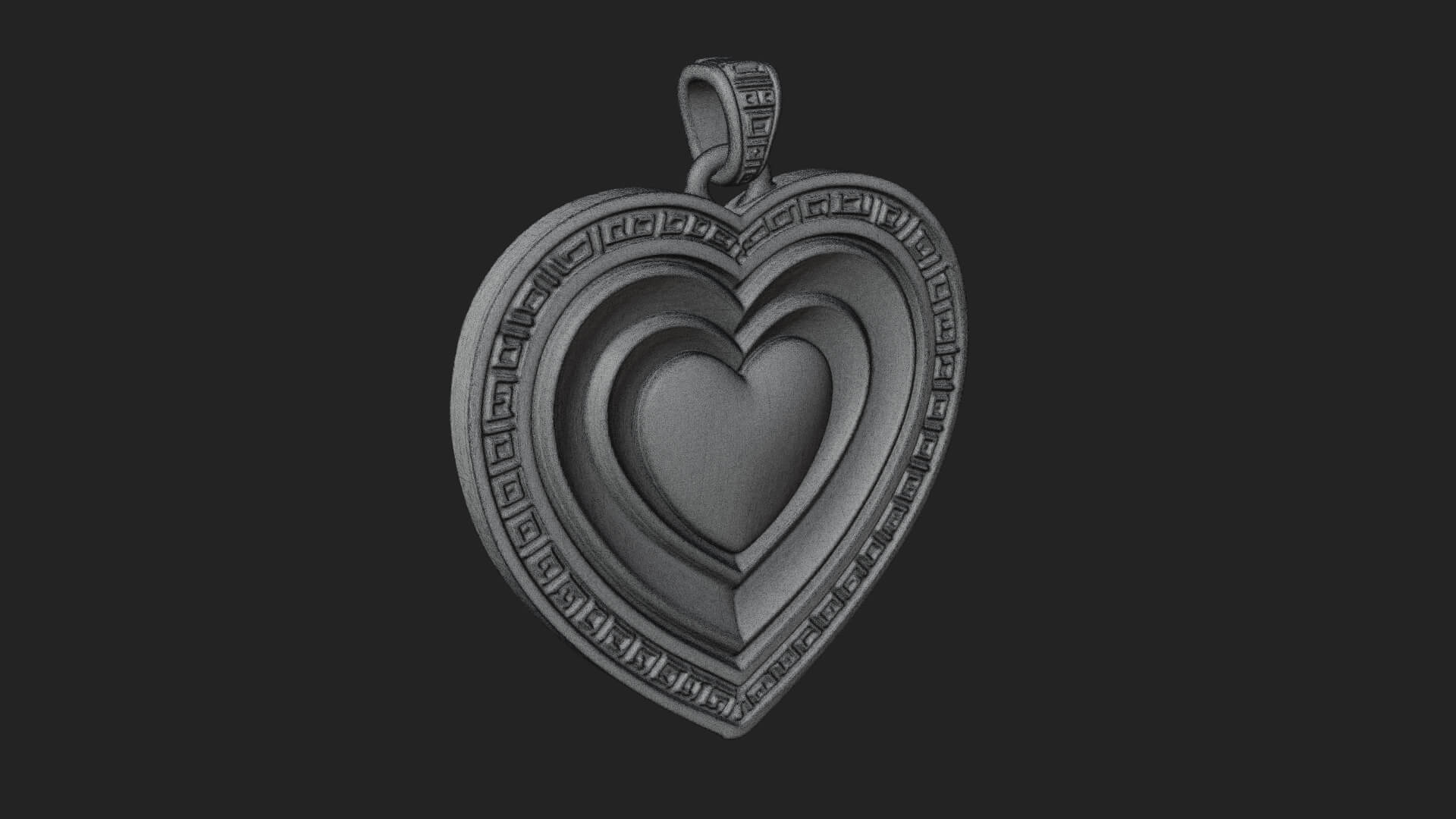 Ornate Framed Heart Plaque Design 313 3D Print Model 3D Model