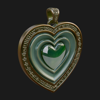 Ornate Framed Heart Plaque Design 313 3D Print Model