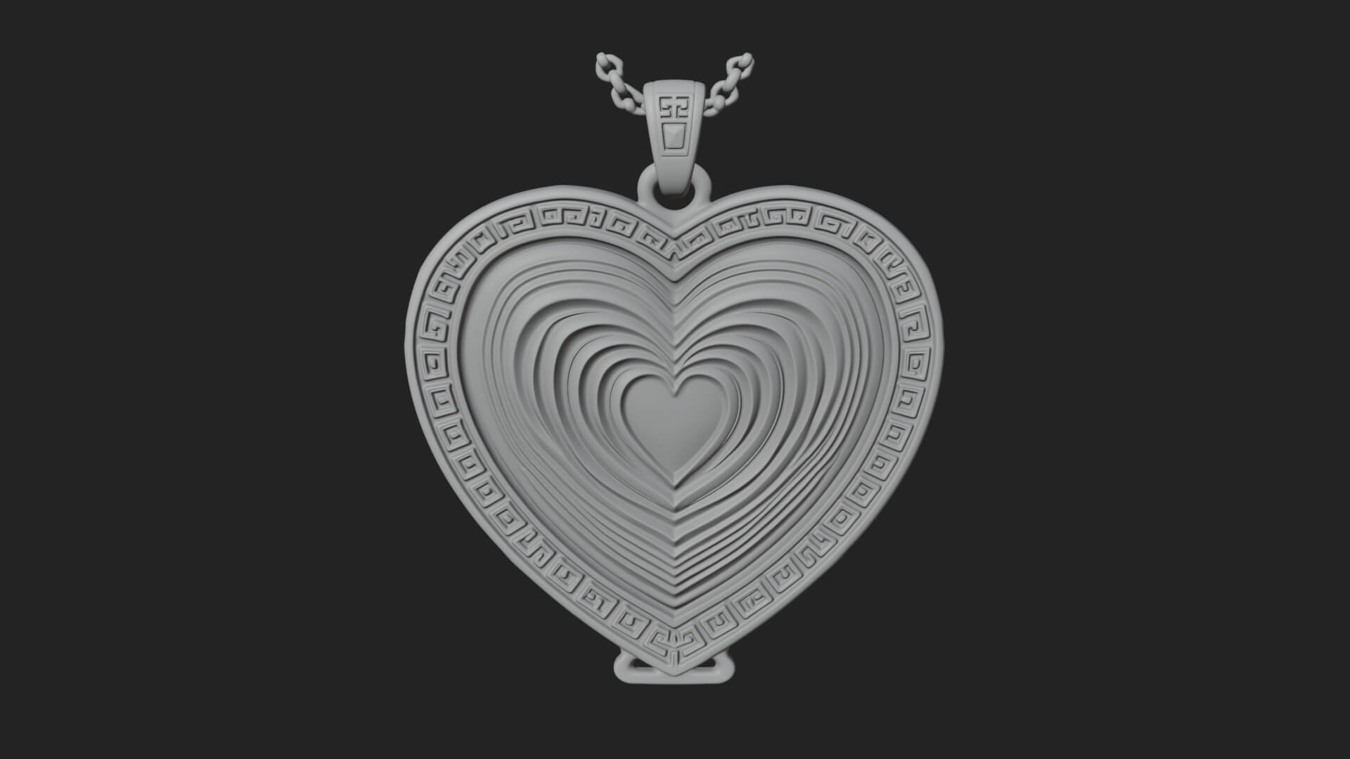Ornate Framed Heart Plaque Design 314 3D Print Model 3D Model